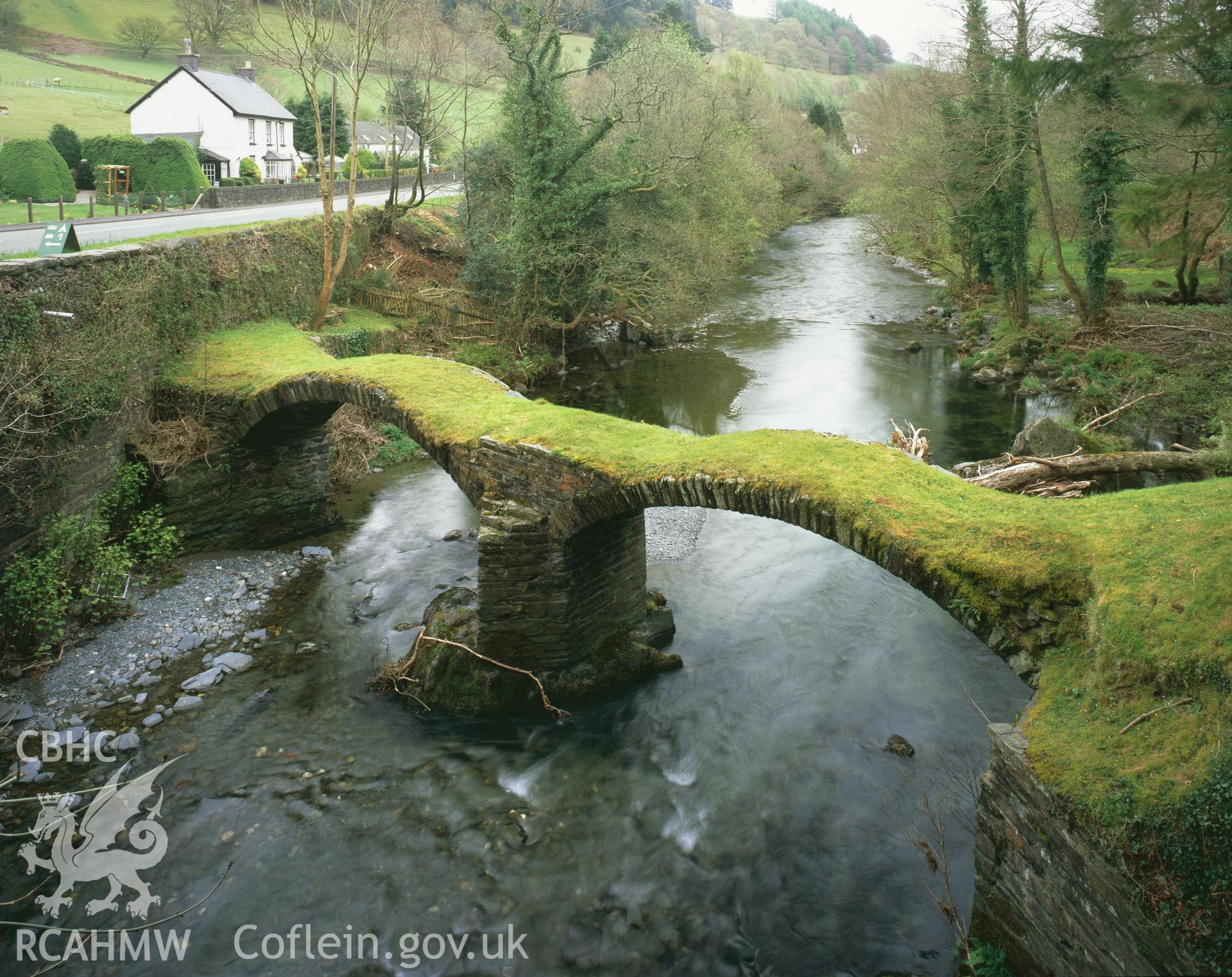 RCAHMW colour transparency showing Pont y Cleifion Packhorse Bridge, taken by I.N. Wright, 2002