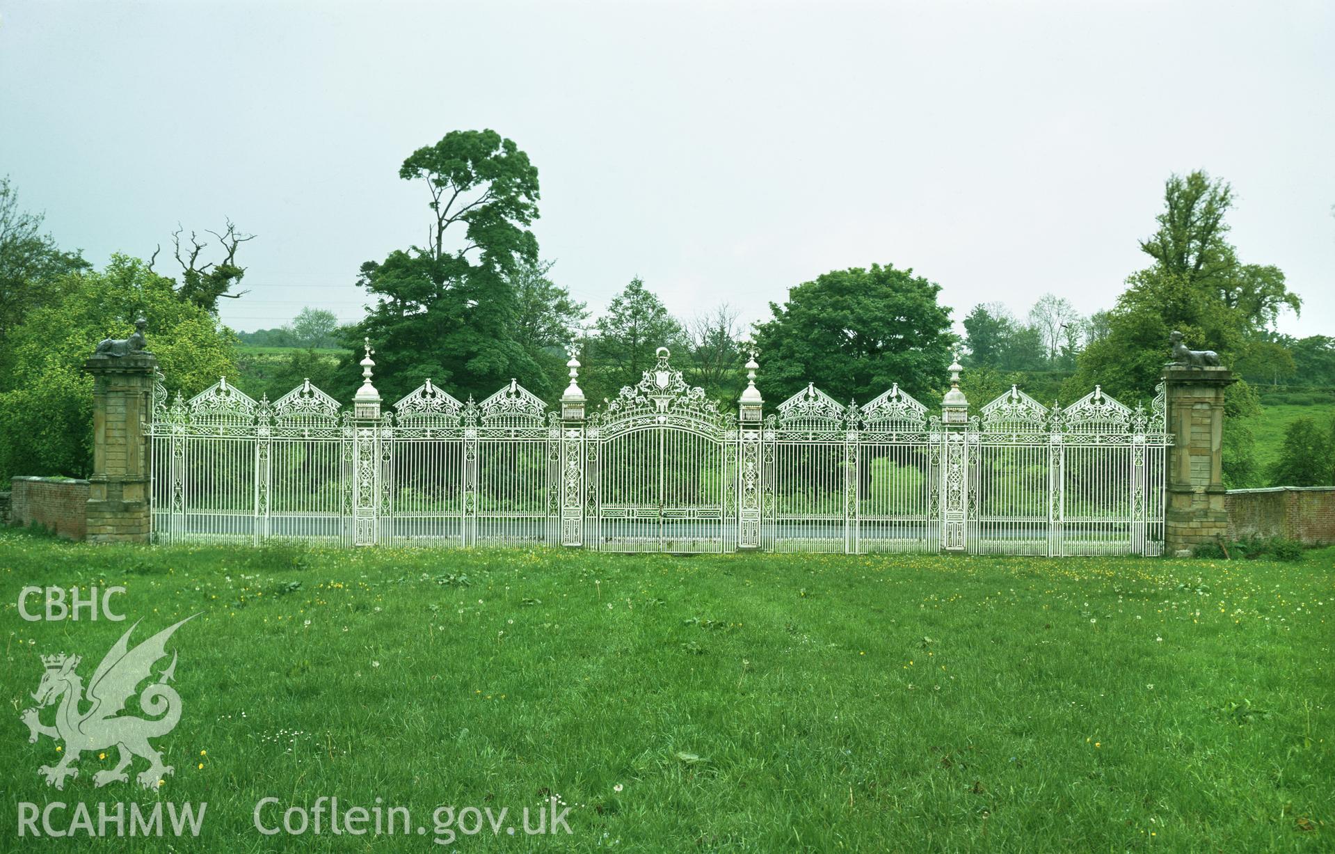 RCAHMW colour transparency showing the White Gates at Leeswood Hall taken by I.N. Wright, 1979