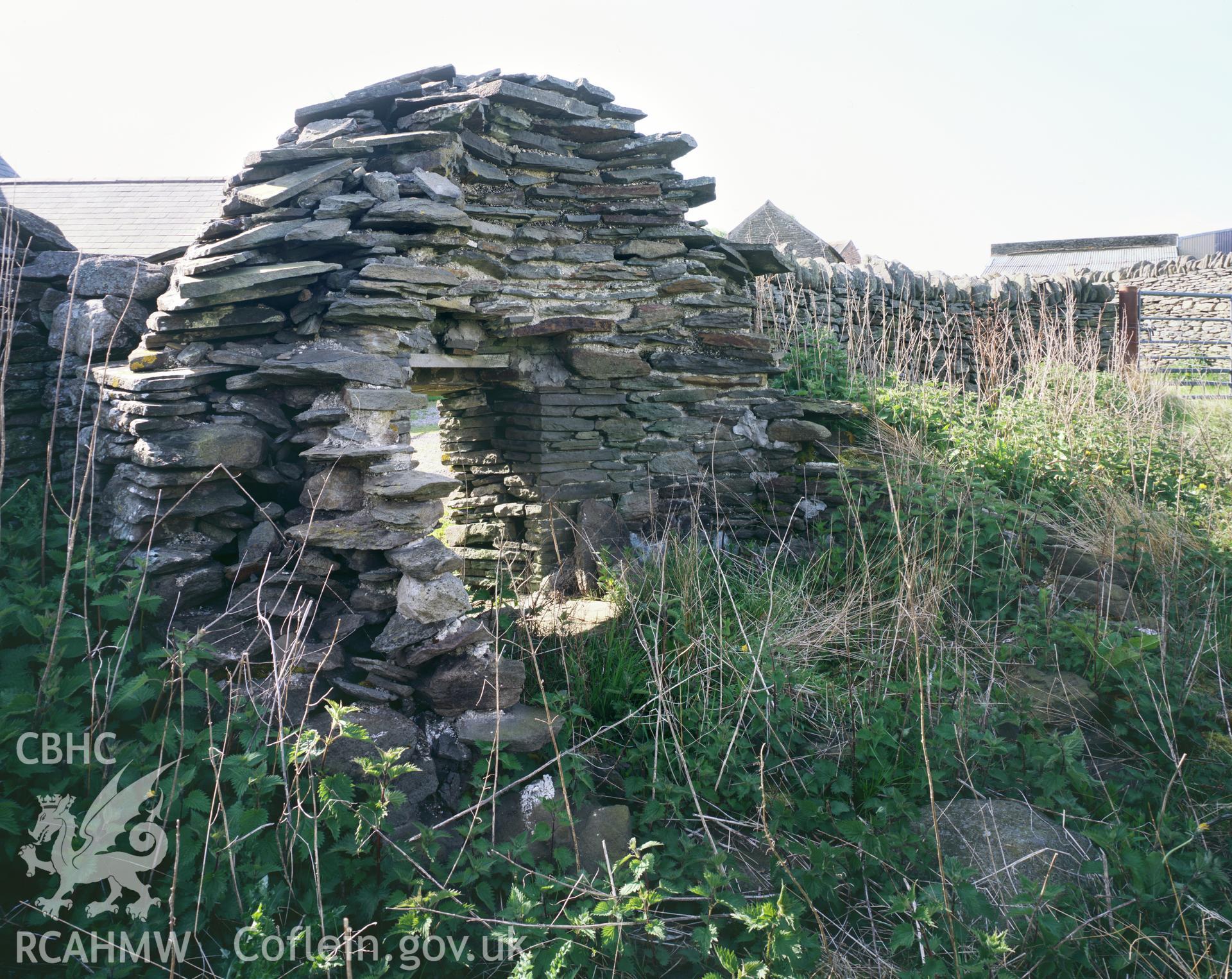 RCAHMW colour transparency showing pigsty at Pen-Cae-Drain,   taken by I.N. Wright, 2003