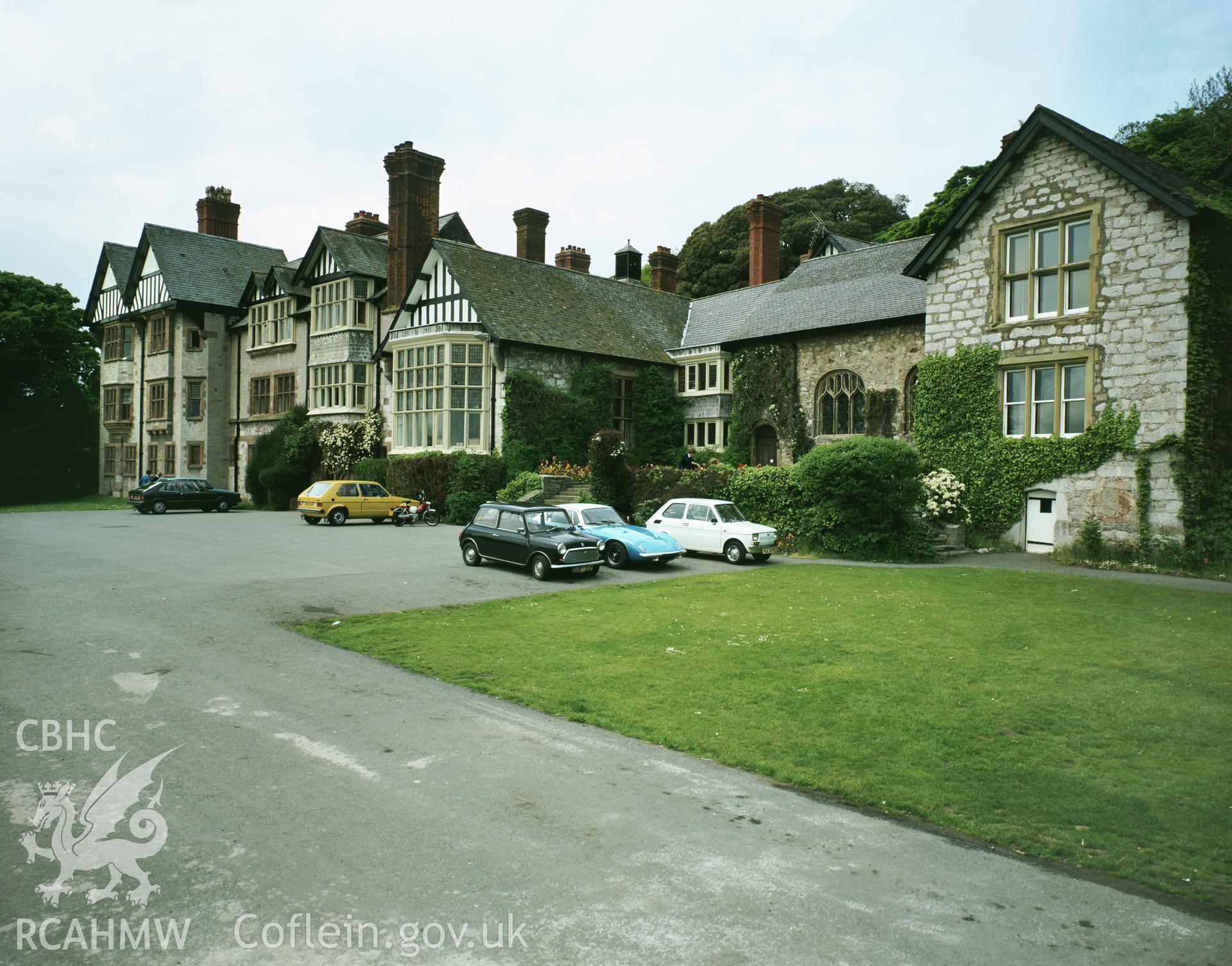 RCAHMW colour transparency showing Gloddaeth Hall, Llandudno taken by I.N. Wright, 1979