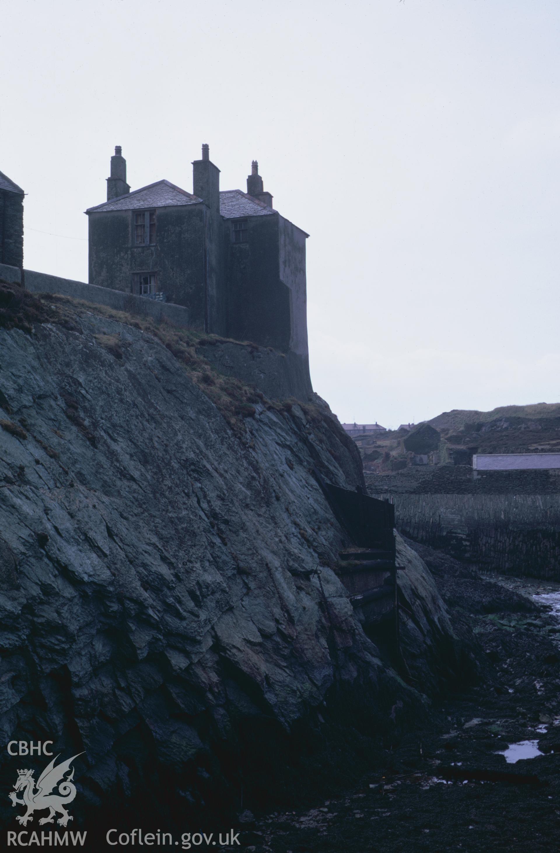 35mm colour slide showing the Dry Dock at Amlwch Harbour, Anglesey by Dylan Roberts.