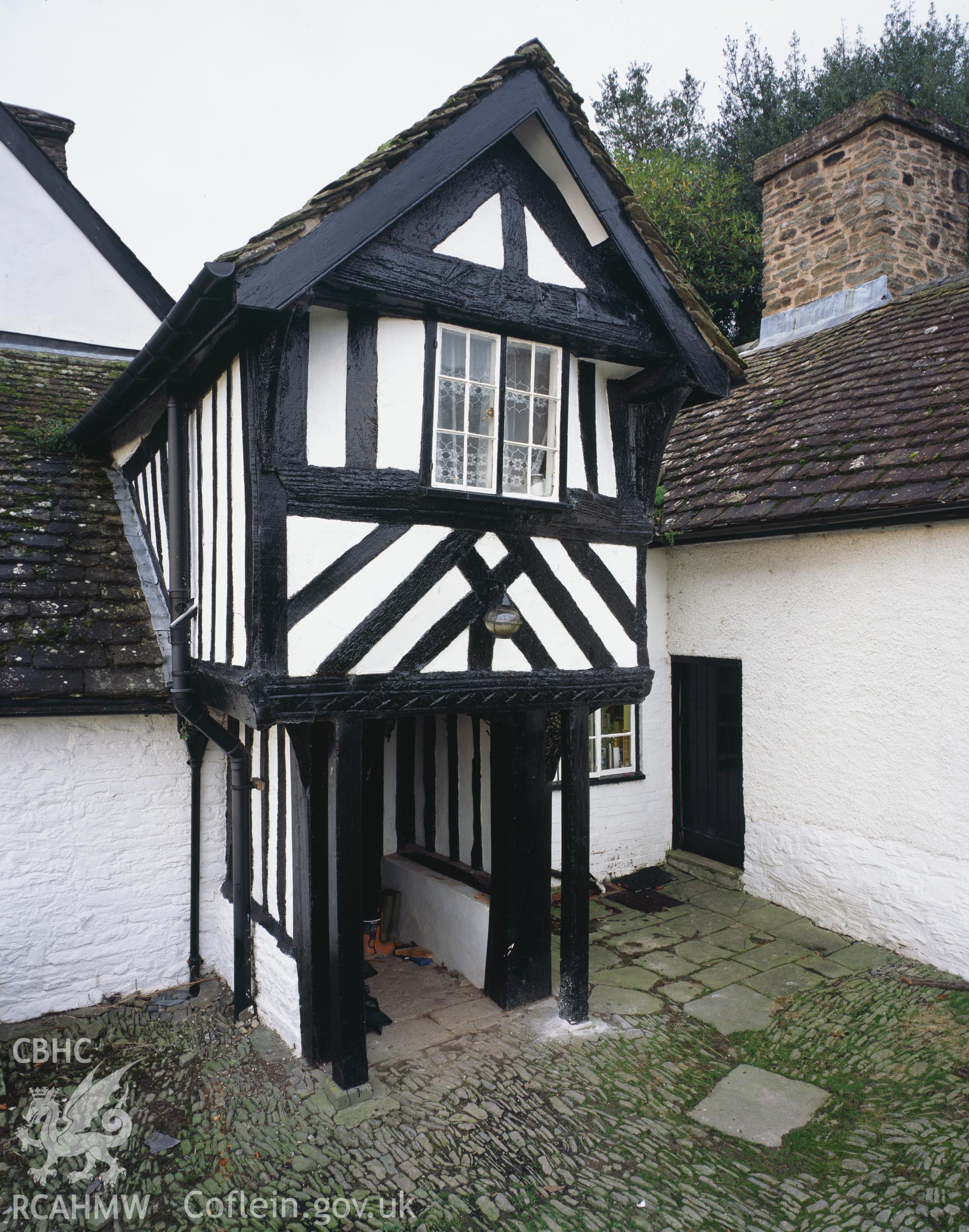 RCAHMW colour transparency showing the porch at Old Impton, taken by I.N. Wright, November 2004