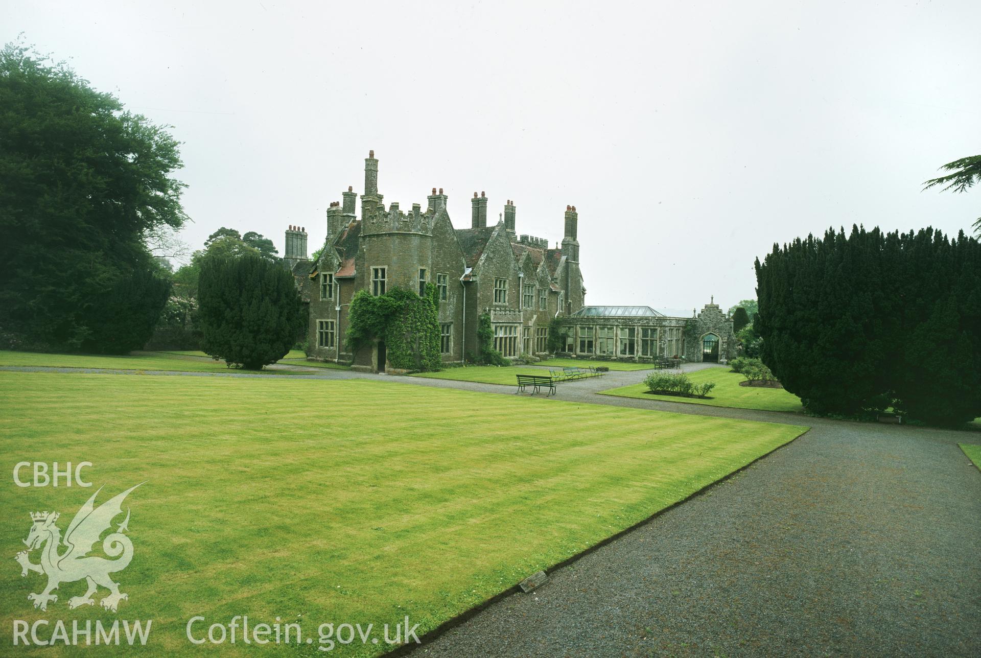 RCAHMW colour transparency showing exterior view of Treberfedd, Llangors taken by I.N. Wright, 1979