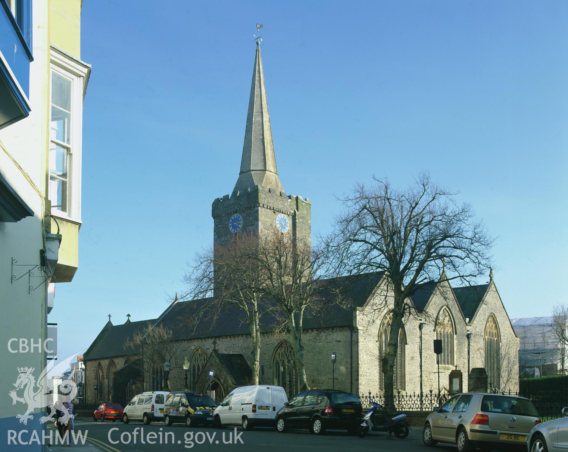 RCAHMW colour transparency showing St Marys Church, Tenby, taken by Iain Wright, 2003.