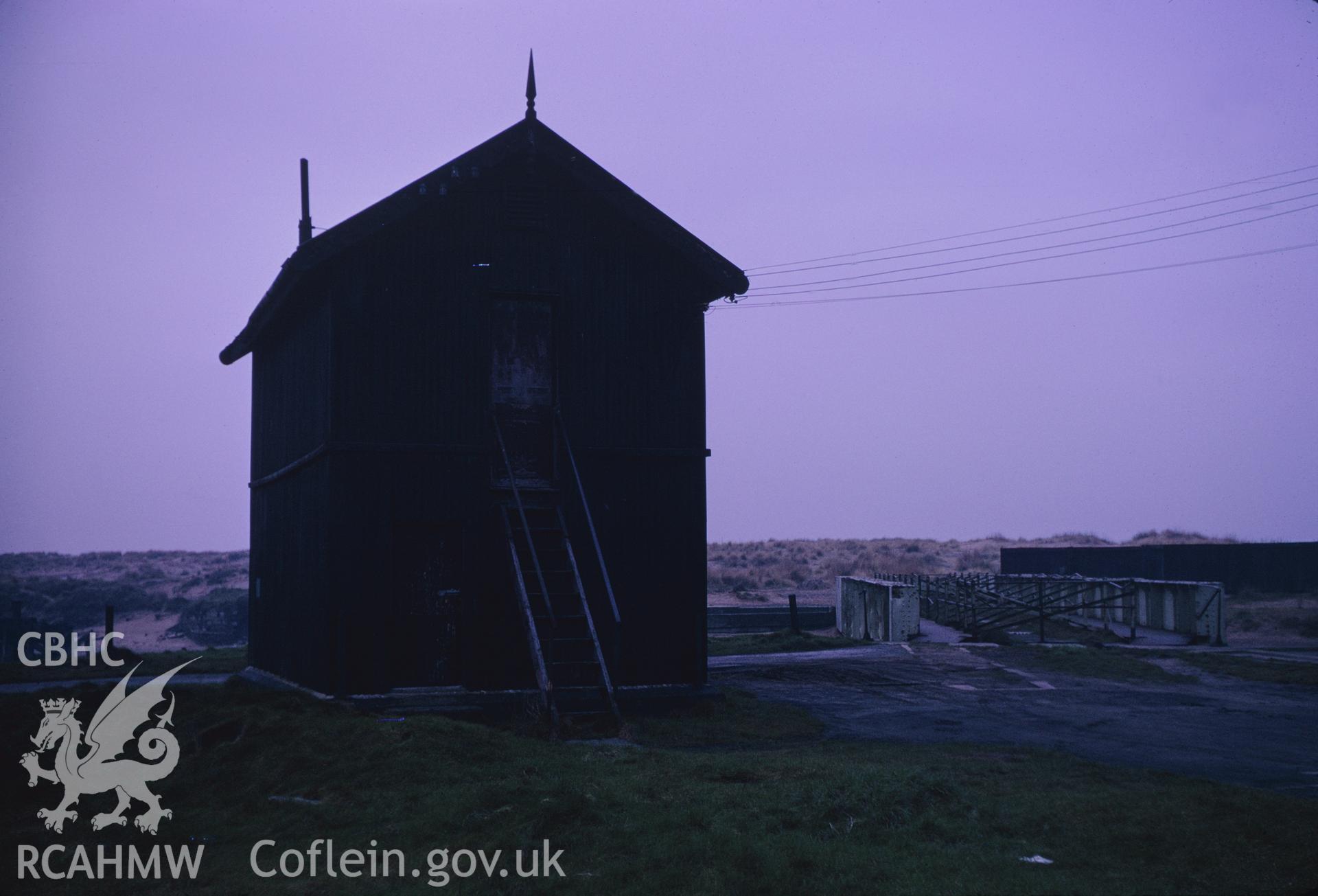 35mm colour slide showing signal box at North Dock, Llanelli Harbour, Carmarthenshire, by Dylan Roberts.