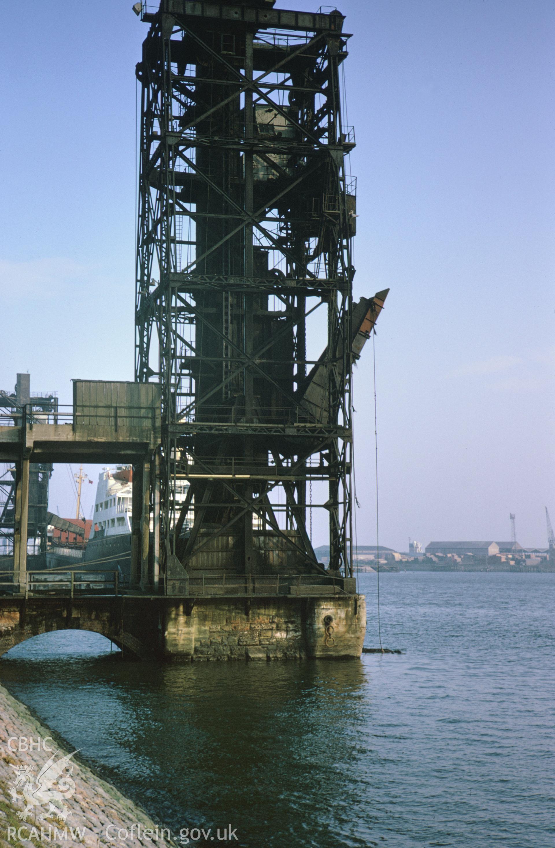 35mm colour slide showing the coal shoot at Barry Dock, Glamorgan by Dylan Roberts.