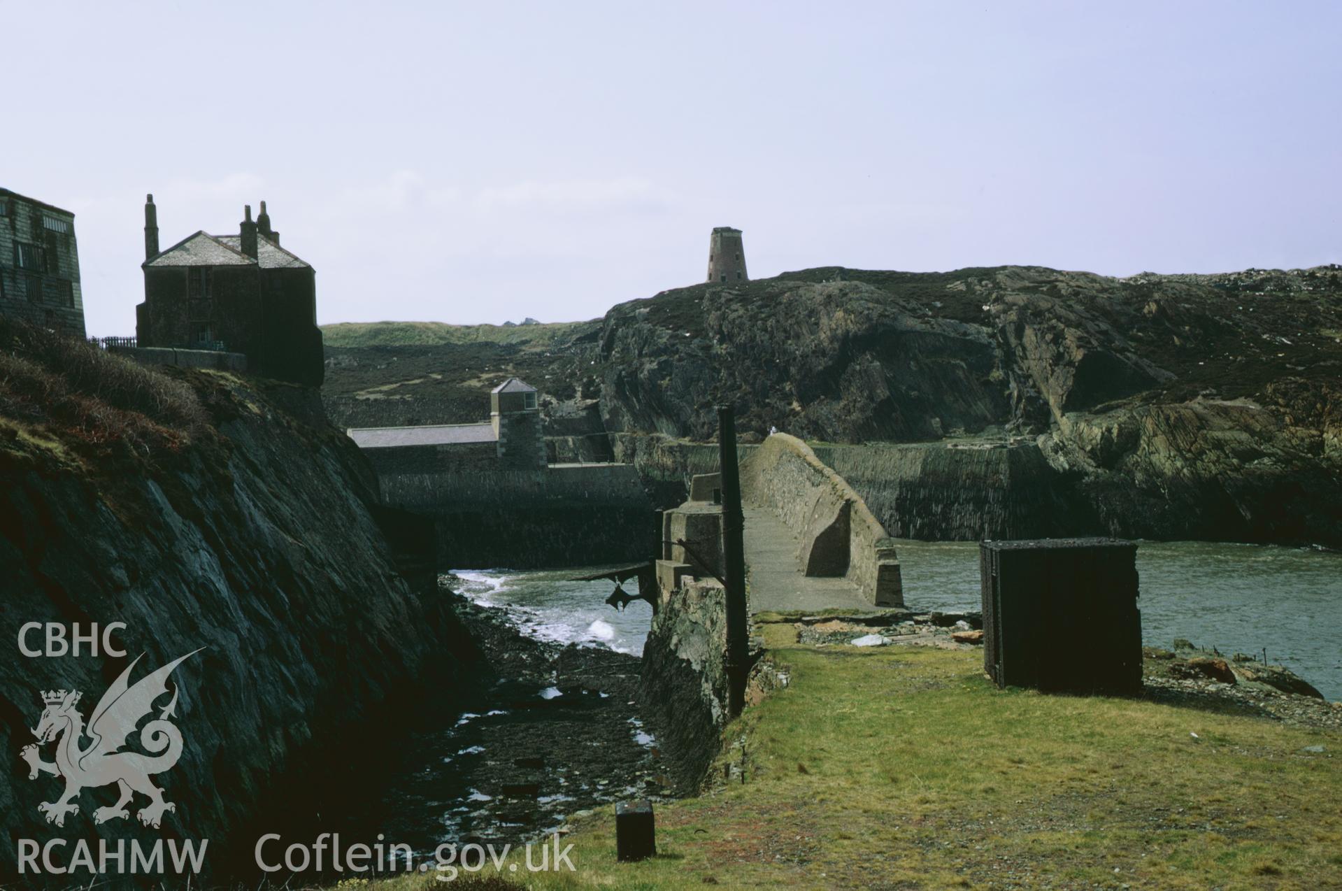 35mm colour slide showing the Dry Dock at Amlwch Harbour, Anglesey by Dylan Roberts.