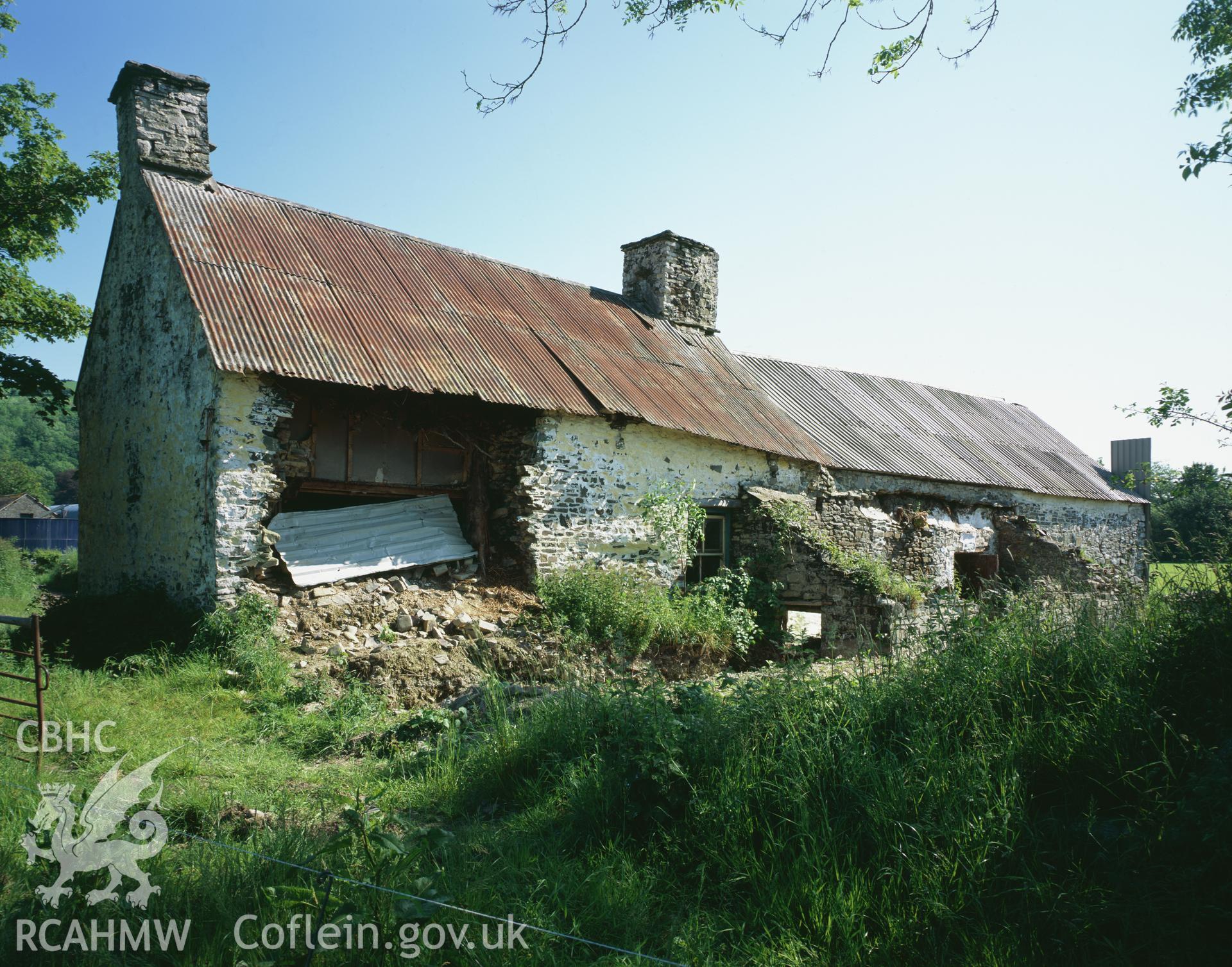 RCAHMW colour transparency showing rear view of Gwastod, Nantcwnlle, taken by Iain Wright, June 2005