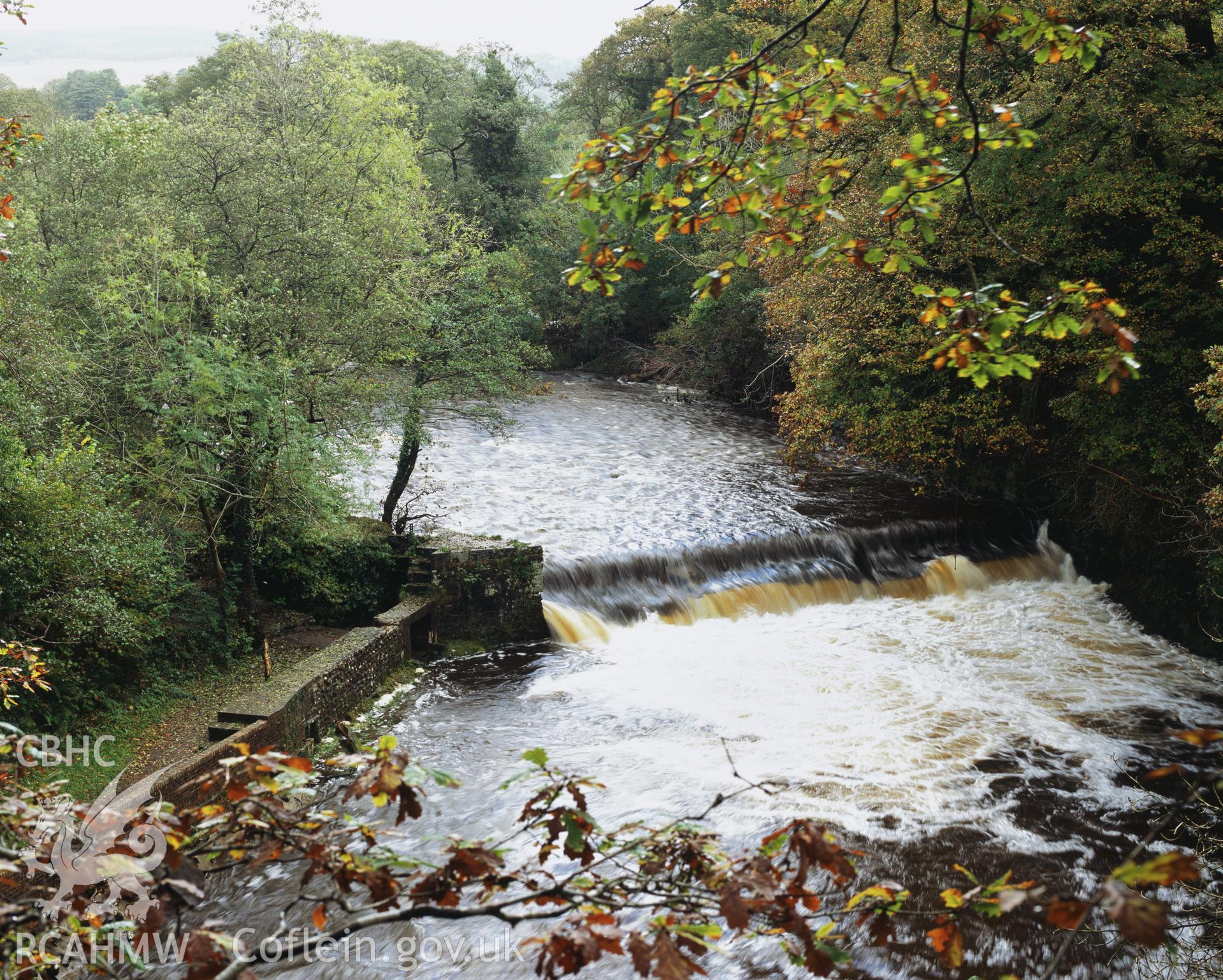 RCAHMW colour transparency showing view of the Abercraf feeder weir on the Swansea Canal, taken by I.N. Wright, October 2005