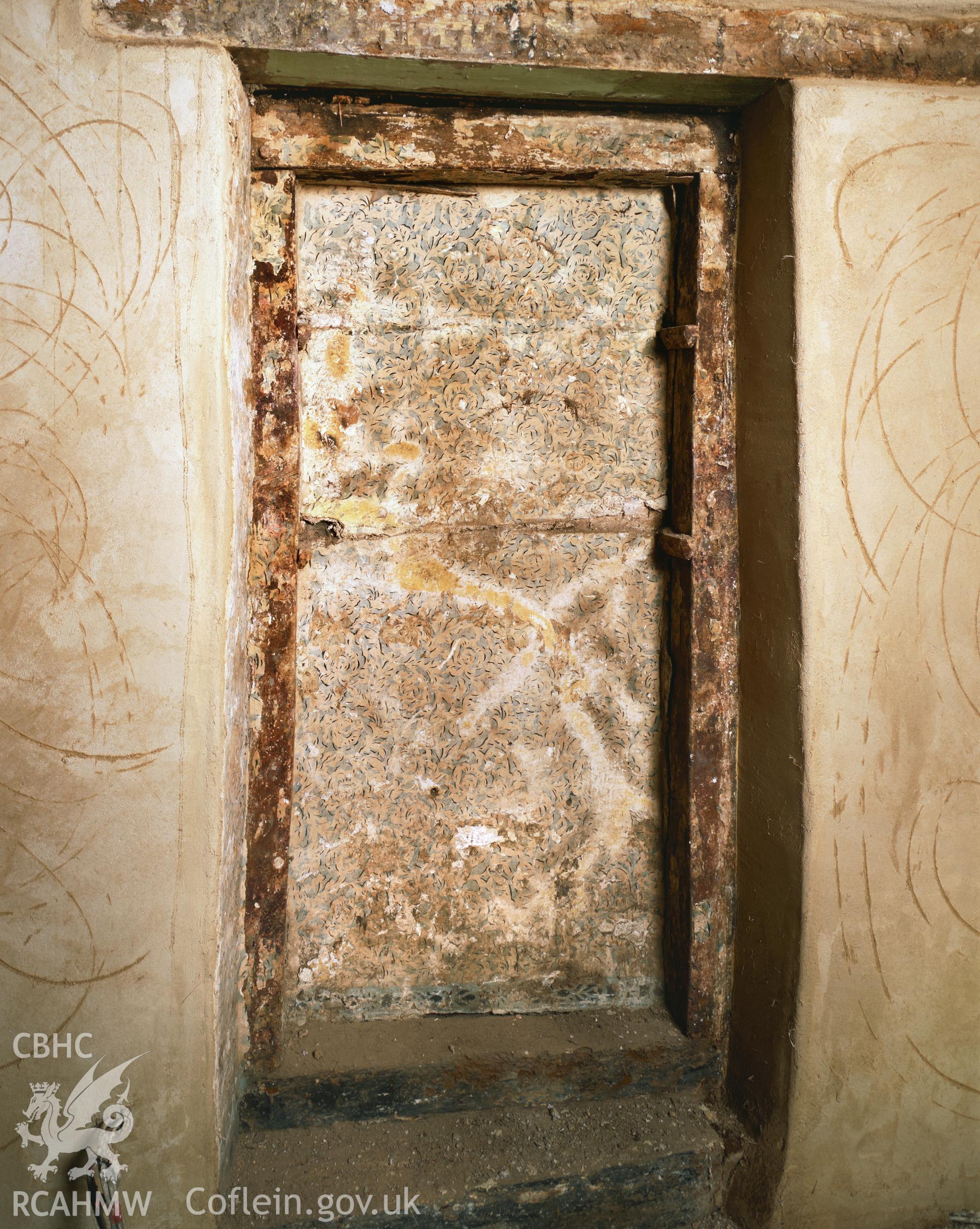 RCAHMW colour transparency showing view of wall decoration at Langstone Court, Newport taken by I.N. Wright, December 2005
