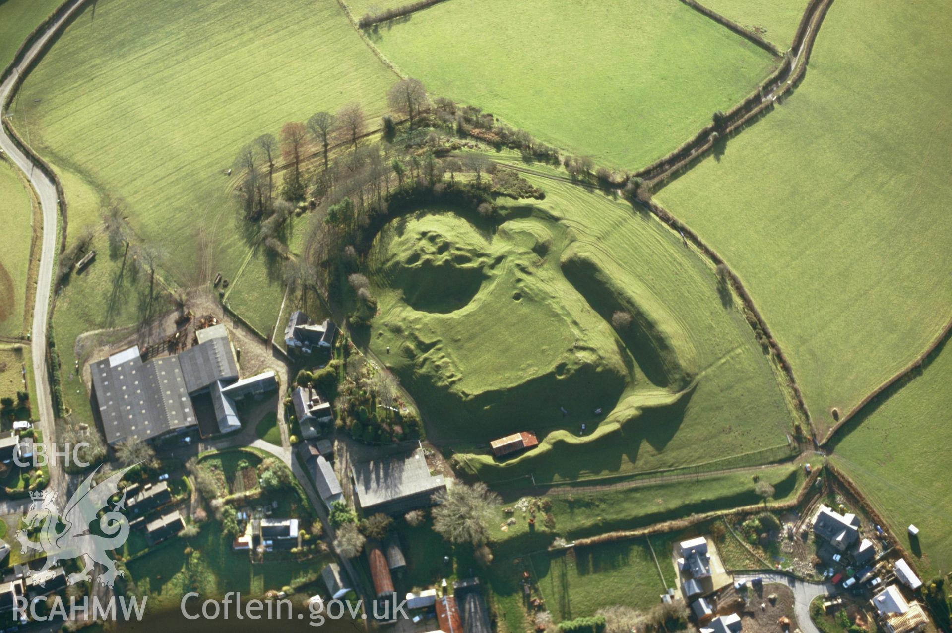 Slide of RCAHMW colour oblique aerial photograph of Painscastle, taken by Toby Driver, 2004.