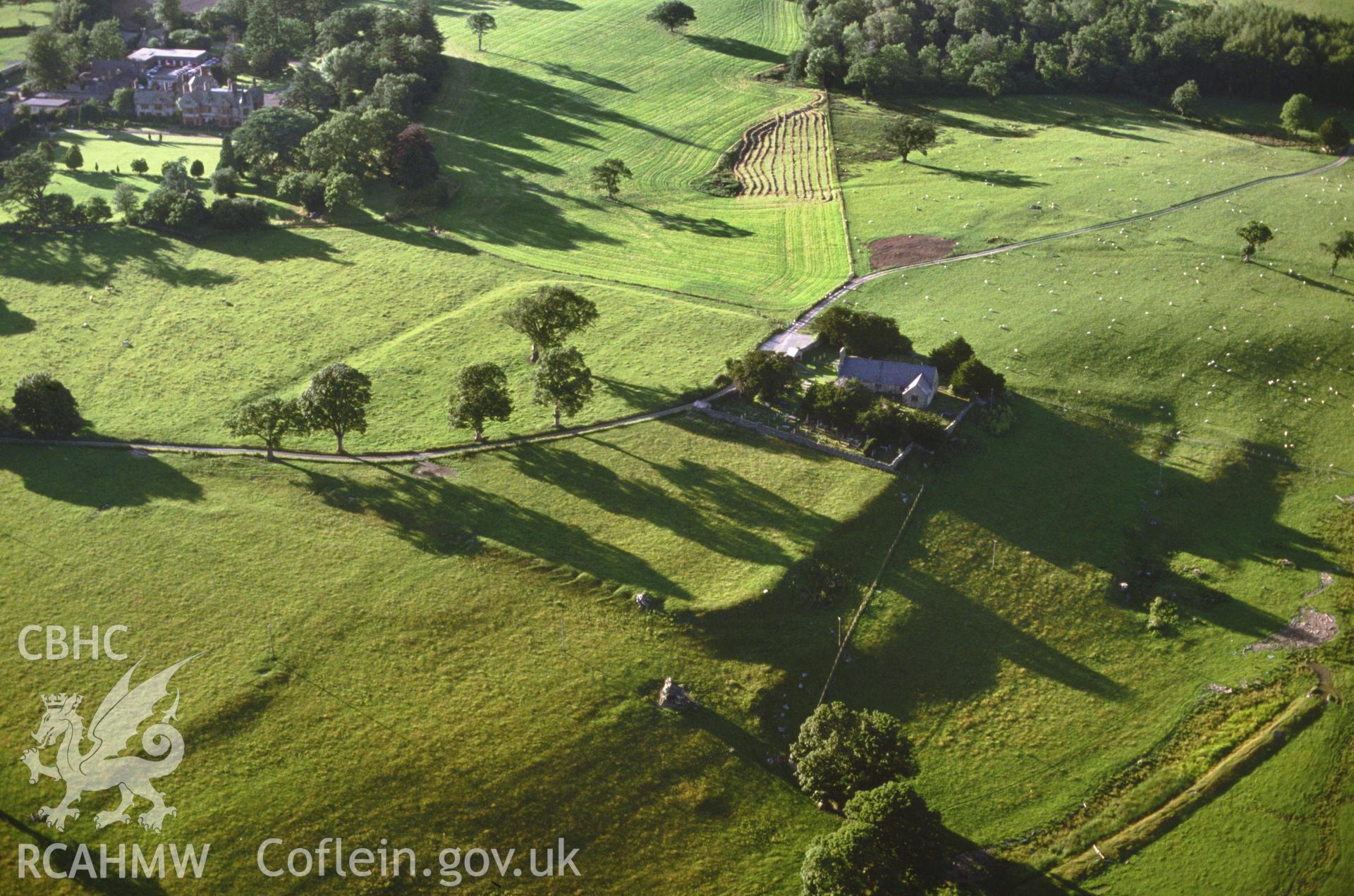 Slide of RCAHMW colour oblique aerial photograph of Canovium Roman Fort, taken by C.R. Musson, 11/7/1989.