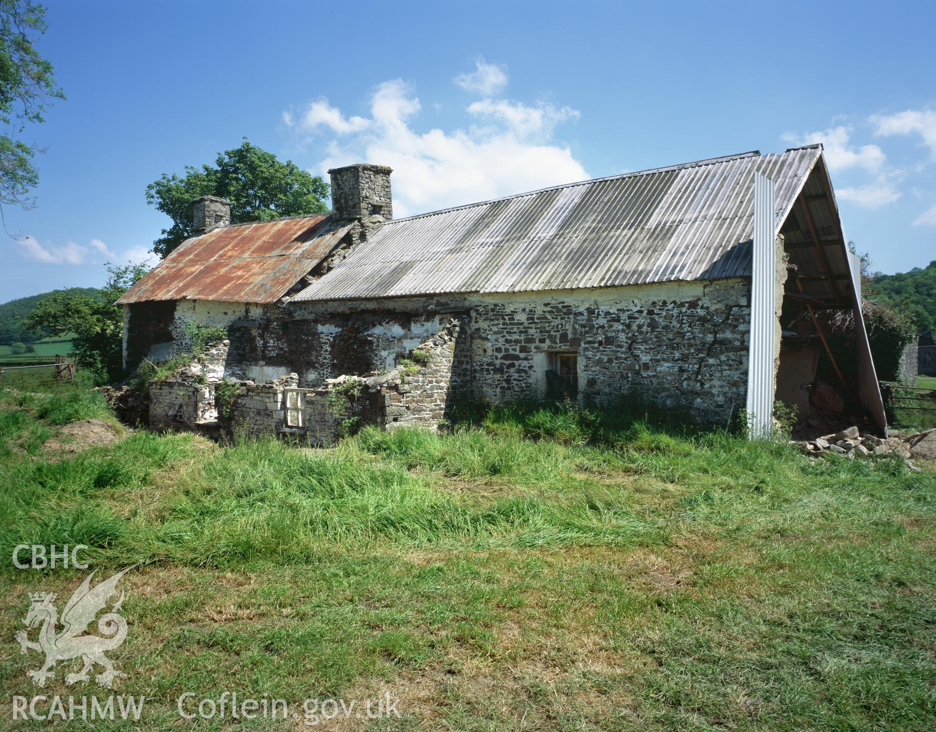 RCAHMW colour transparency showing rear elevation view of Gwastod, Nantcwnlle, taken by Iain Wright, June 2005