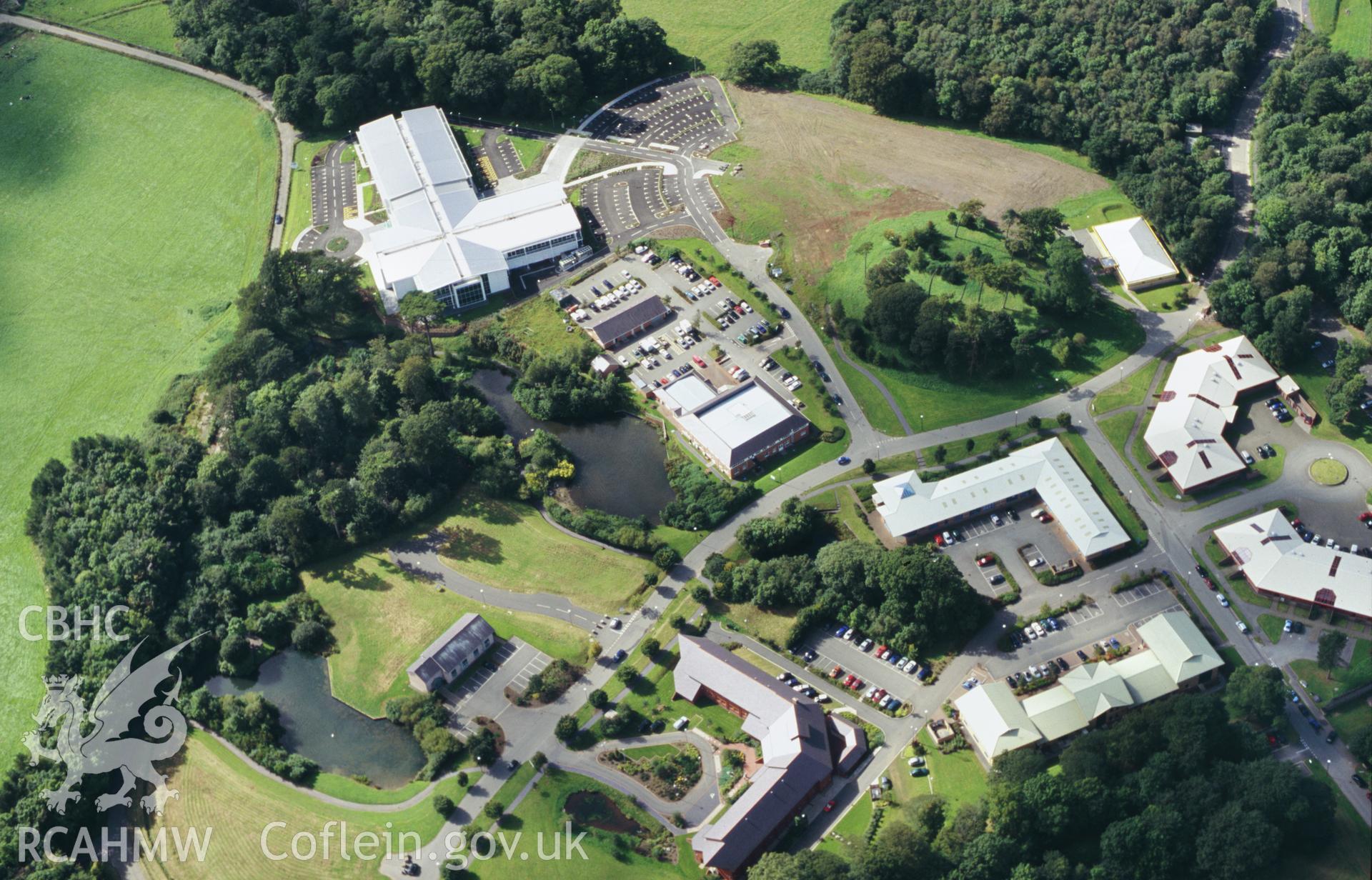 Slide of RCAHMW colour oblique aerial photograph of Vaynol Hall, taken by T.G. Driver, 2005.