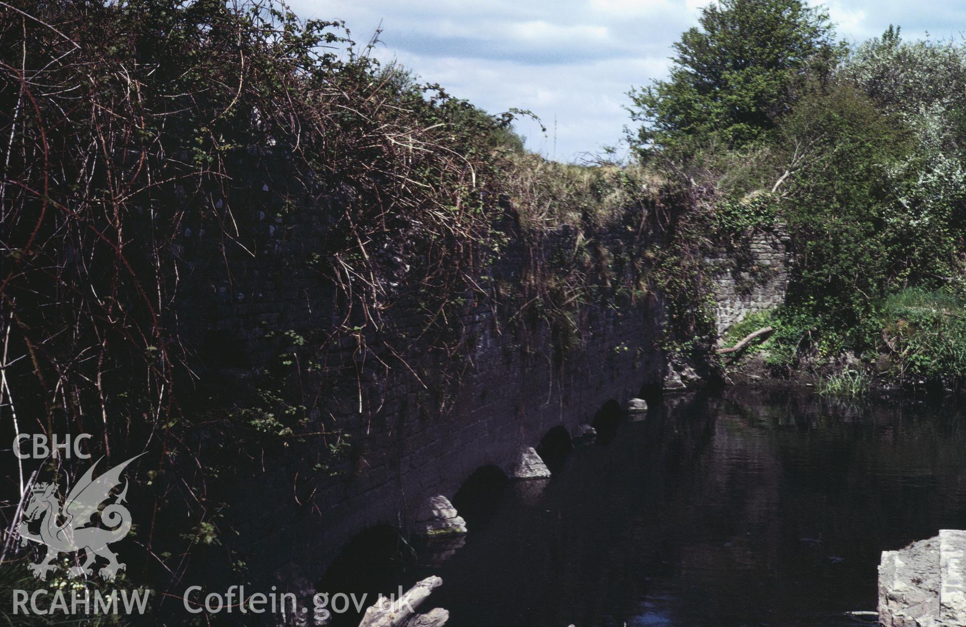 35mm colour slide showing Gwendraeth Fawr Aqueduct, Kidwelly and Llanelli Canal, Carmarthenshire by Dylan Roberts.