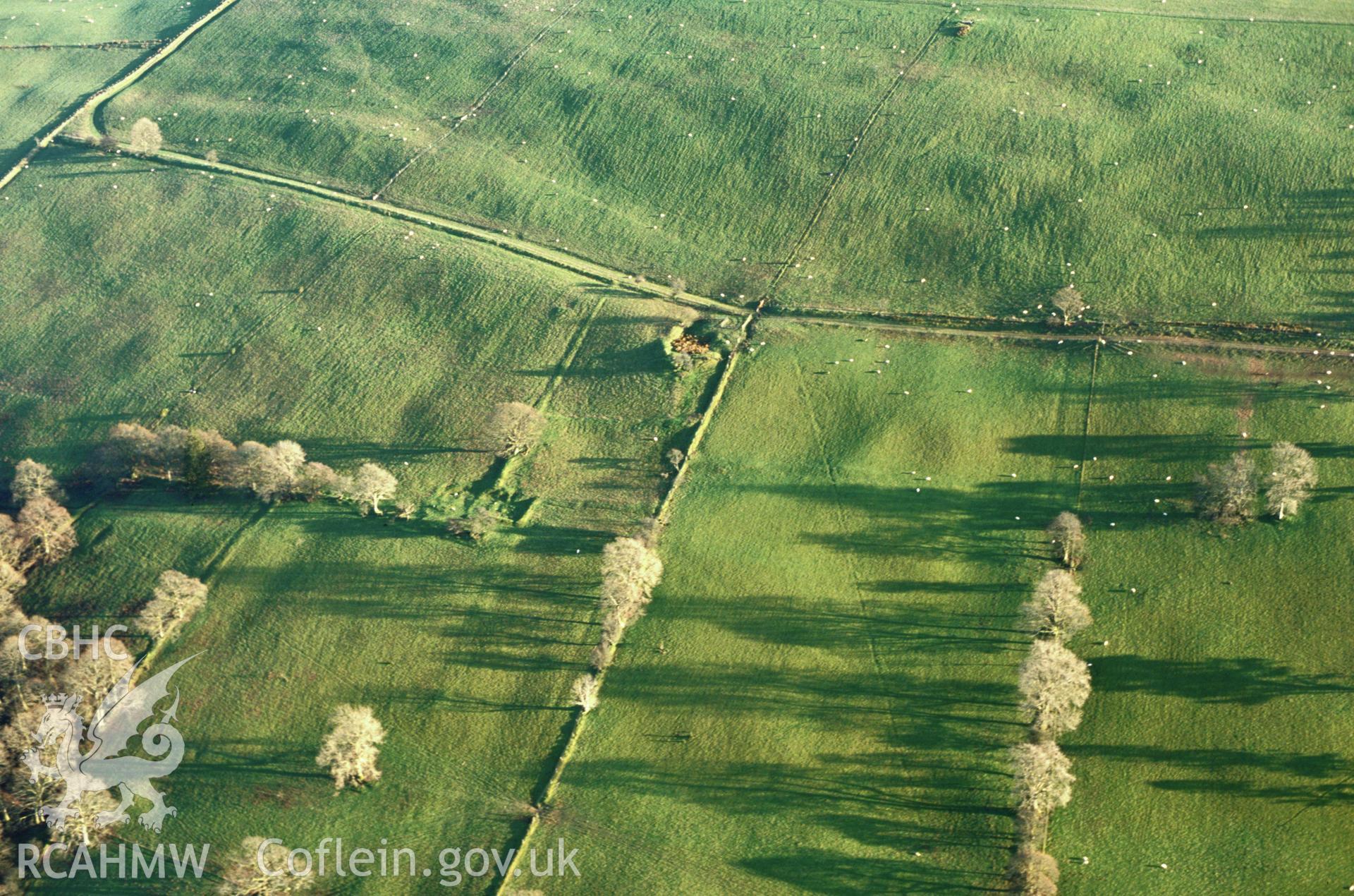 RCAHMW colour oblique aerial photograph of Allt-y-Brunant, Roman water tank. Taken by Toby Driver on 05/12/2002