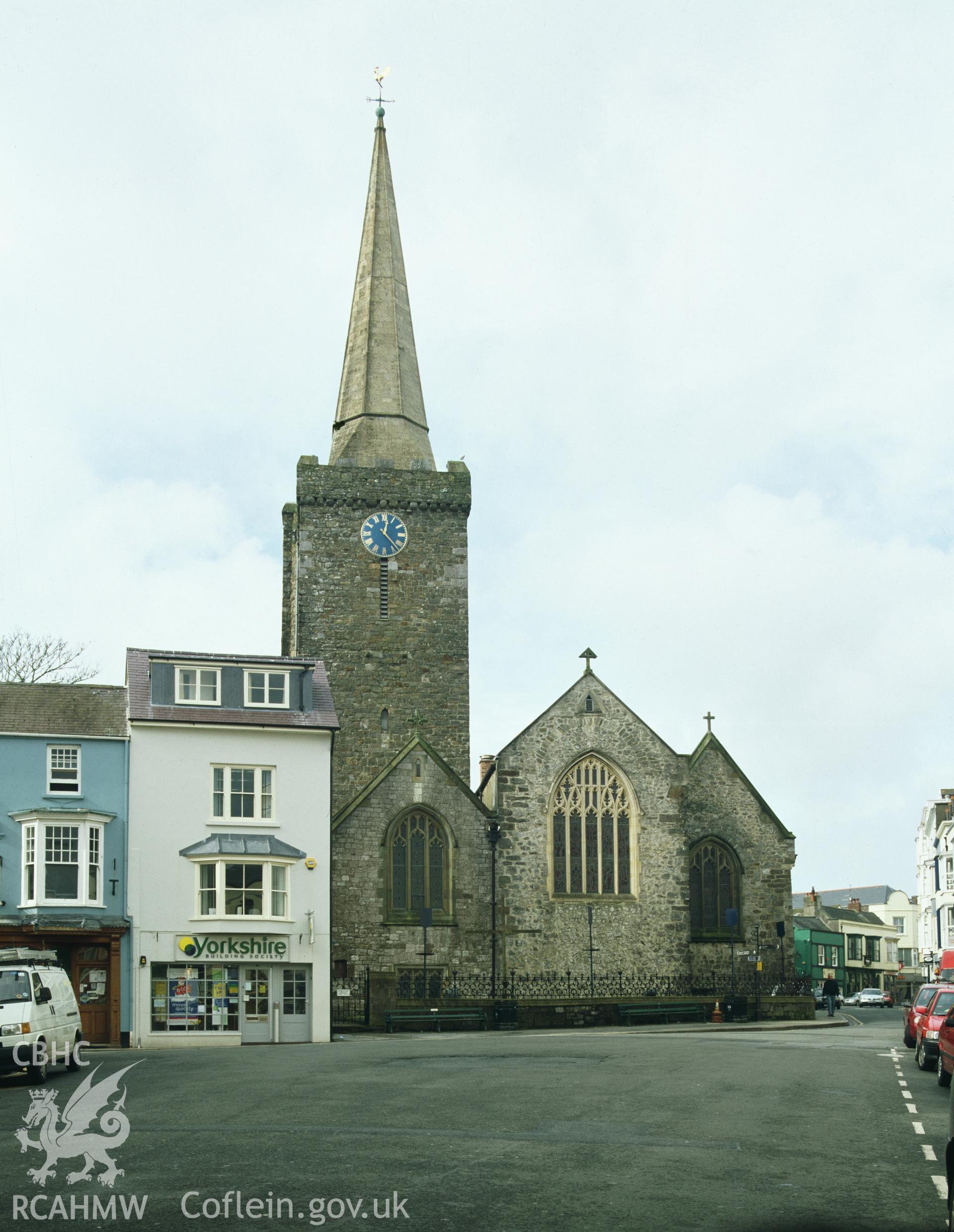 RCAHMW colour transparency showing St Marys Church, Tenby, taken by Iain Wright, 2003.