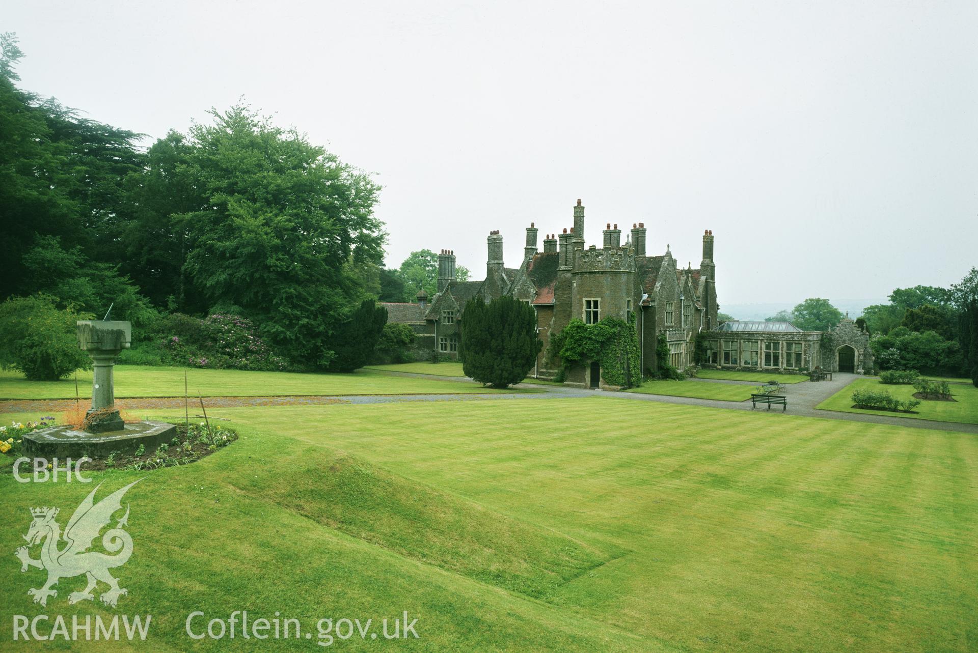 RCAHMW colour transparency showing exterior view of Treberfedd, Llangors taken by I.N. Wright, 1979