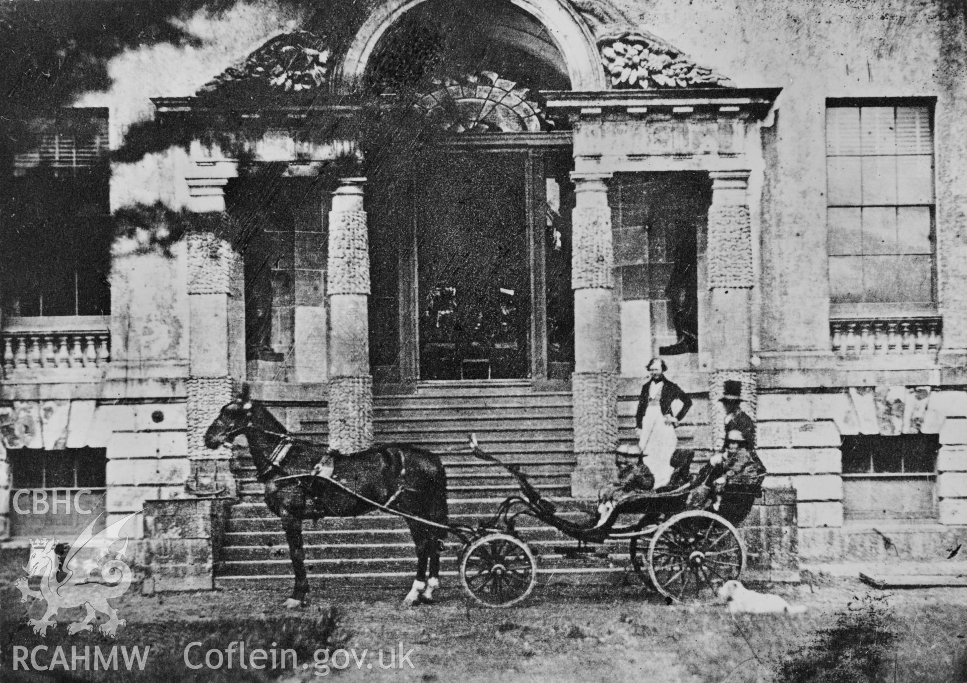 Middleton Hall, Llanarthney;  black and white photograph copied from an undated early original photo.