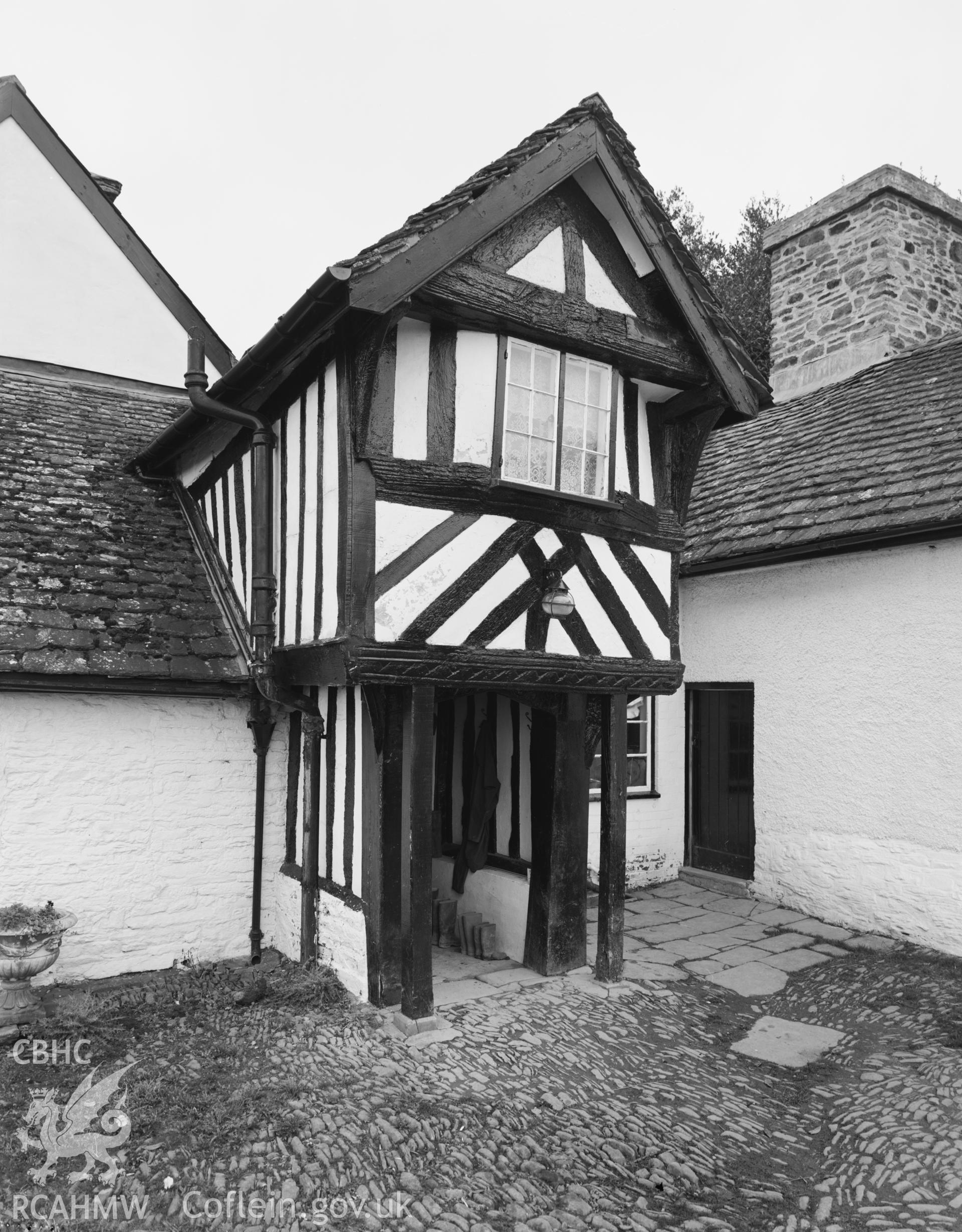 Farmhouse, exterior view showing porch