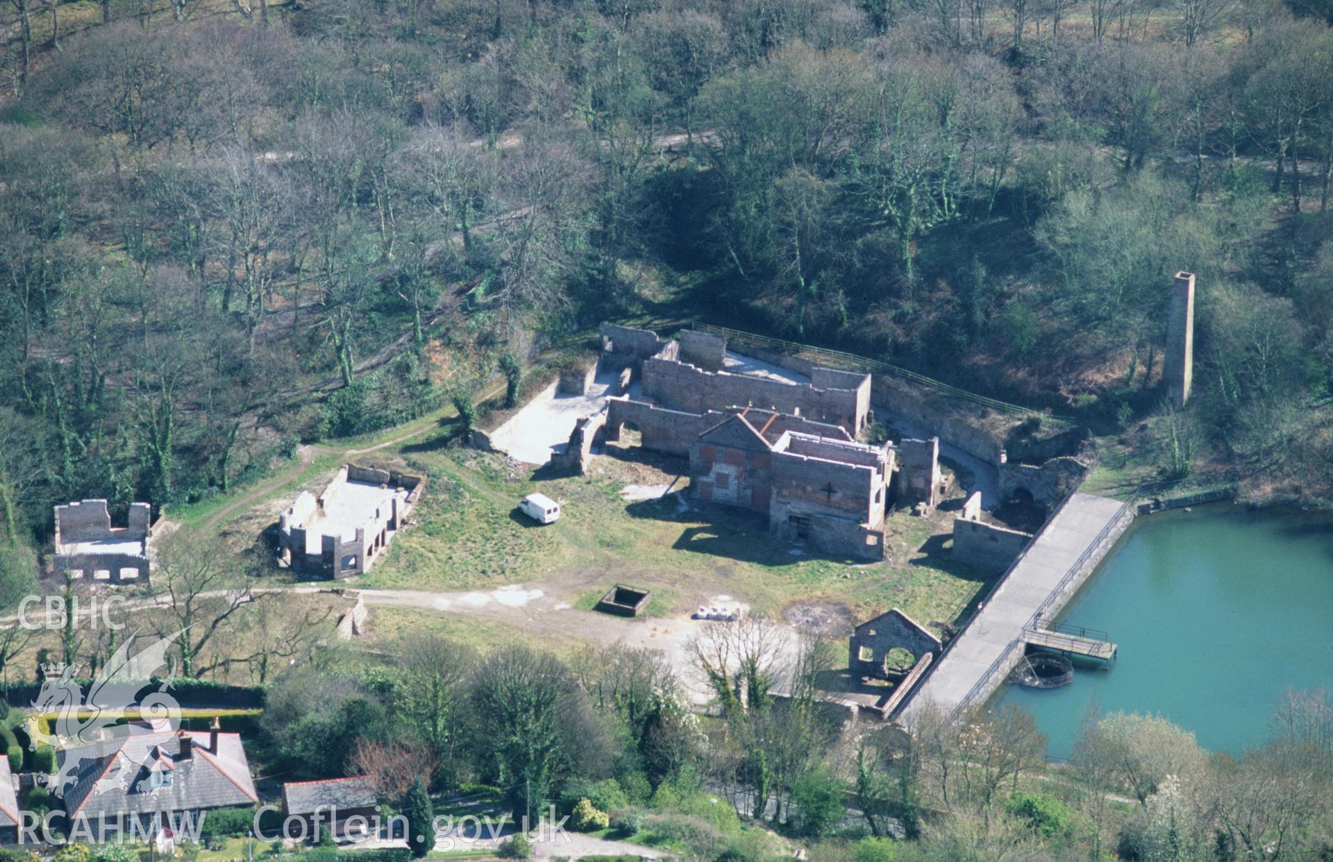 RCAHMW colour oblique aerial photograph of Greenfield Mills, Battery Works. Taken by Toby Driver on 08/04/2003