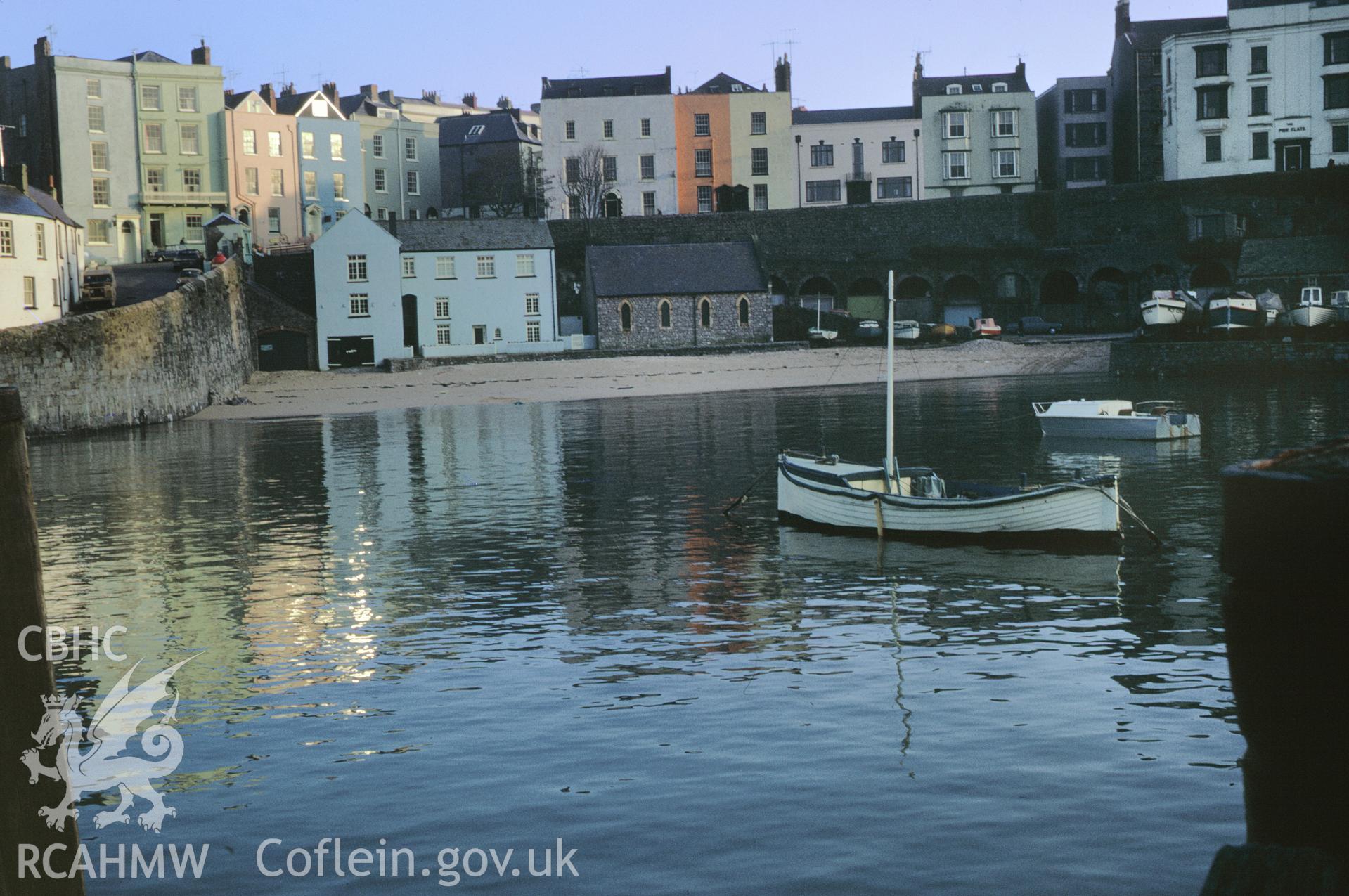 35mm colour slide showing Tenby Harbour, Pembrokeshire by Dylan Roberts.