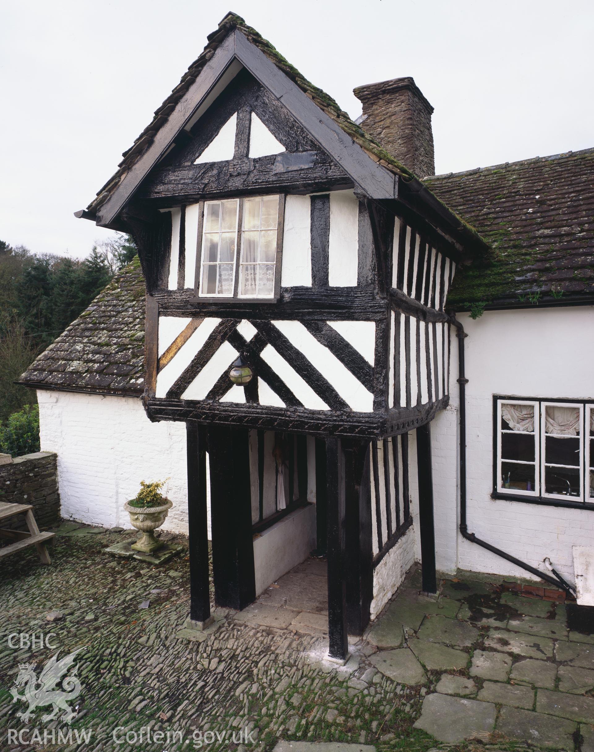 RCAHMW colour transparency showing view of the porch at Old Impton, Presteigne, taken by I.N. Wright, 2004