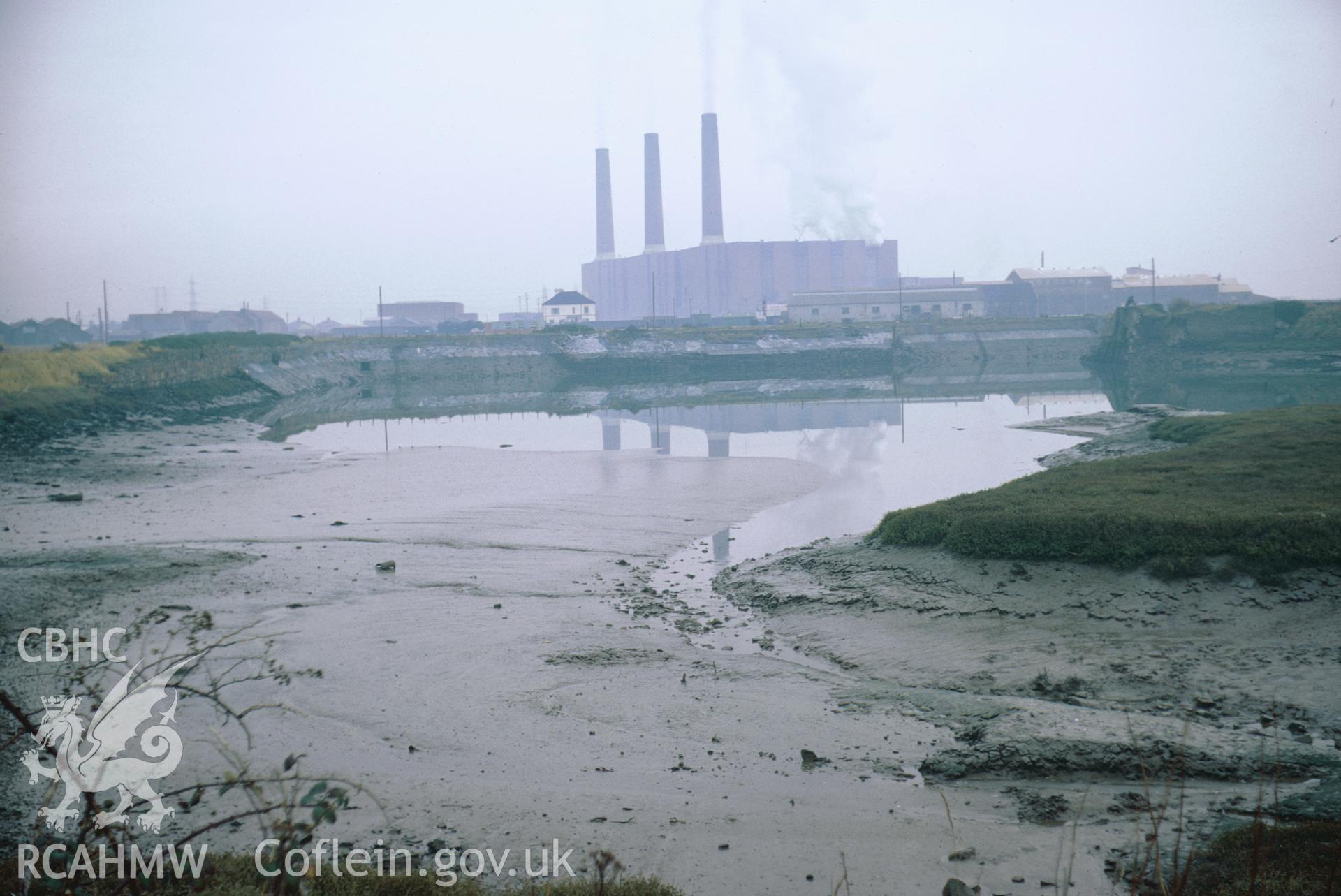 35mm colour slide of West Dock, Burry Port Harbour, by Dylan Roberts.