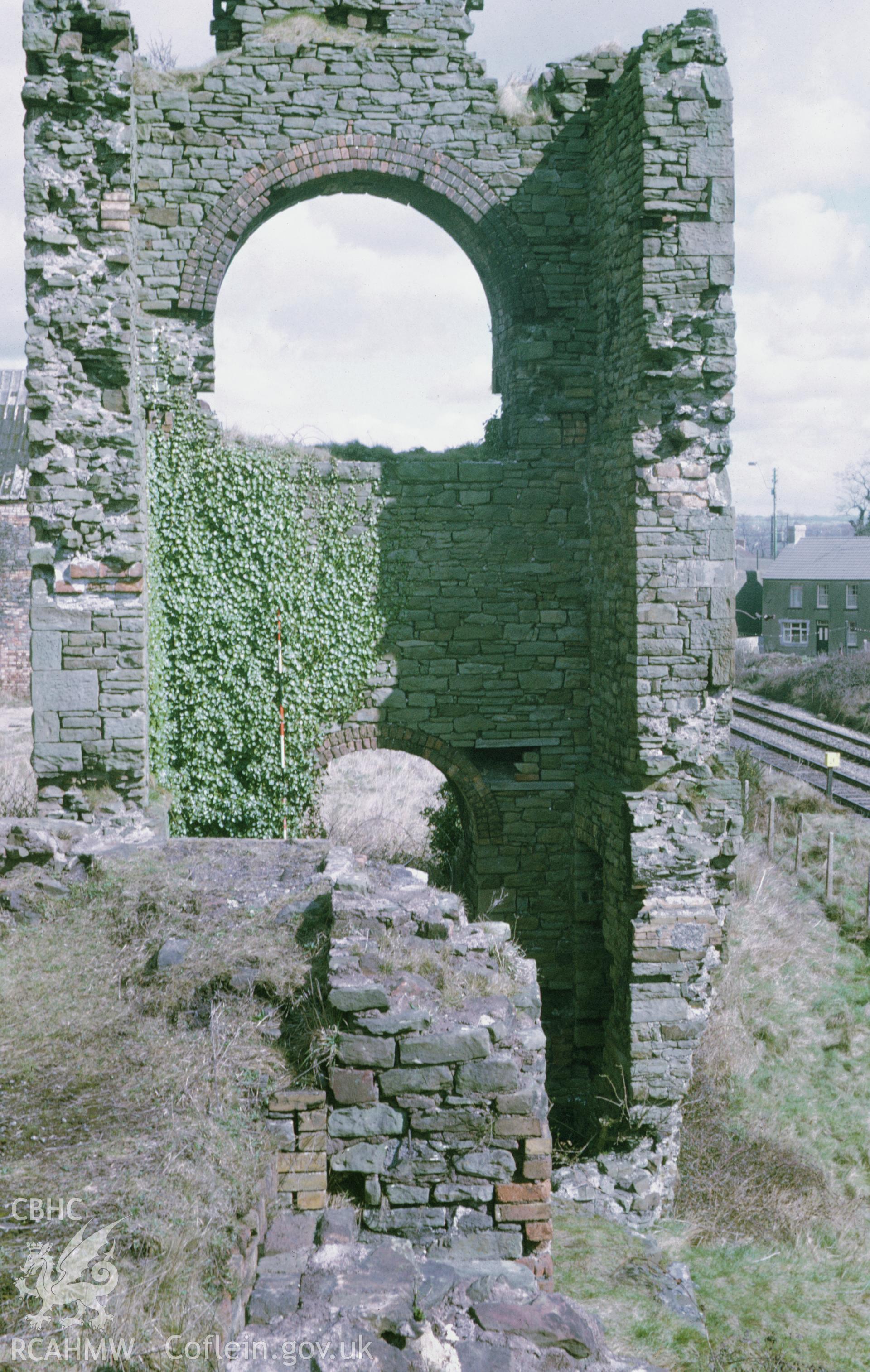 Colour 35mm slide of Glynea Pit Engine House, Bynea, Carmarthenshire by Dylan Roberts, undated.