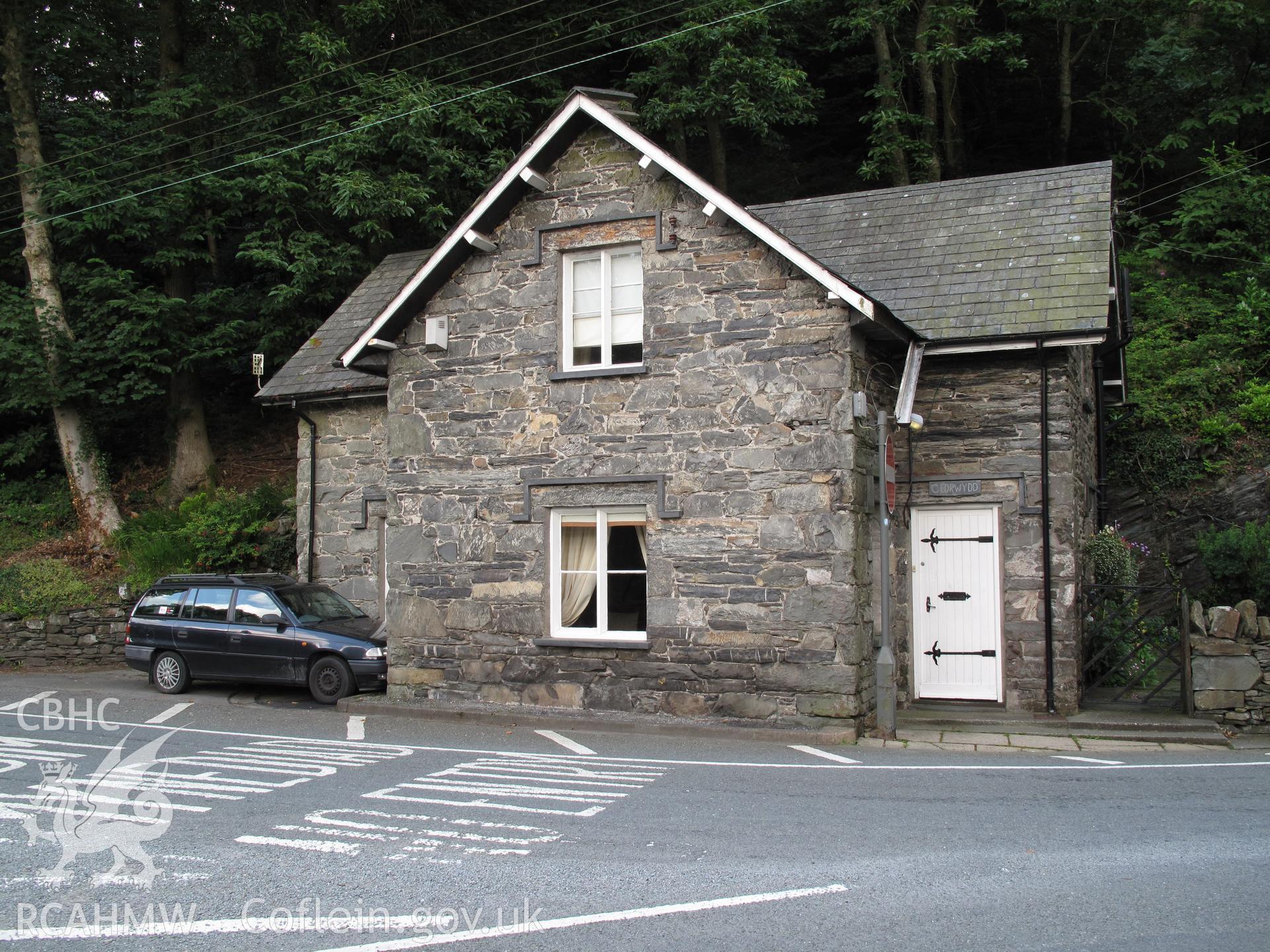 View of Tollgate Cottage, Maentwrog, from the west, taken by Brian Malaws on 05 August 2009.