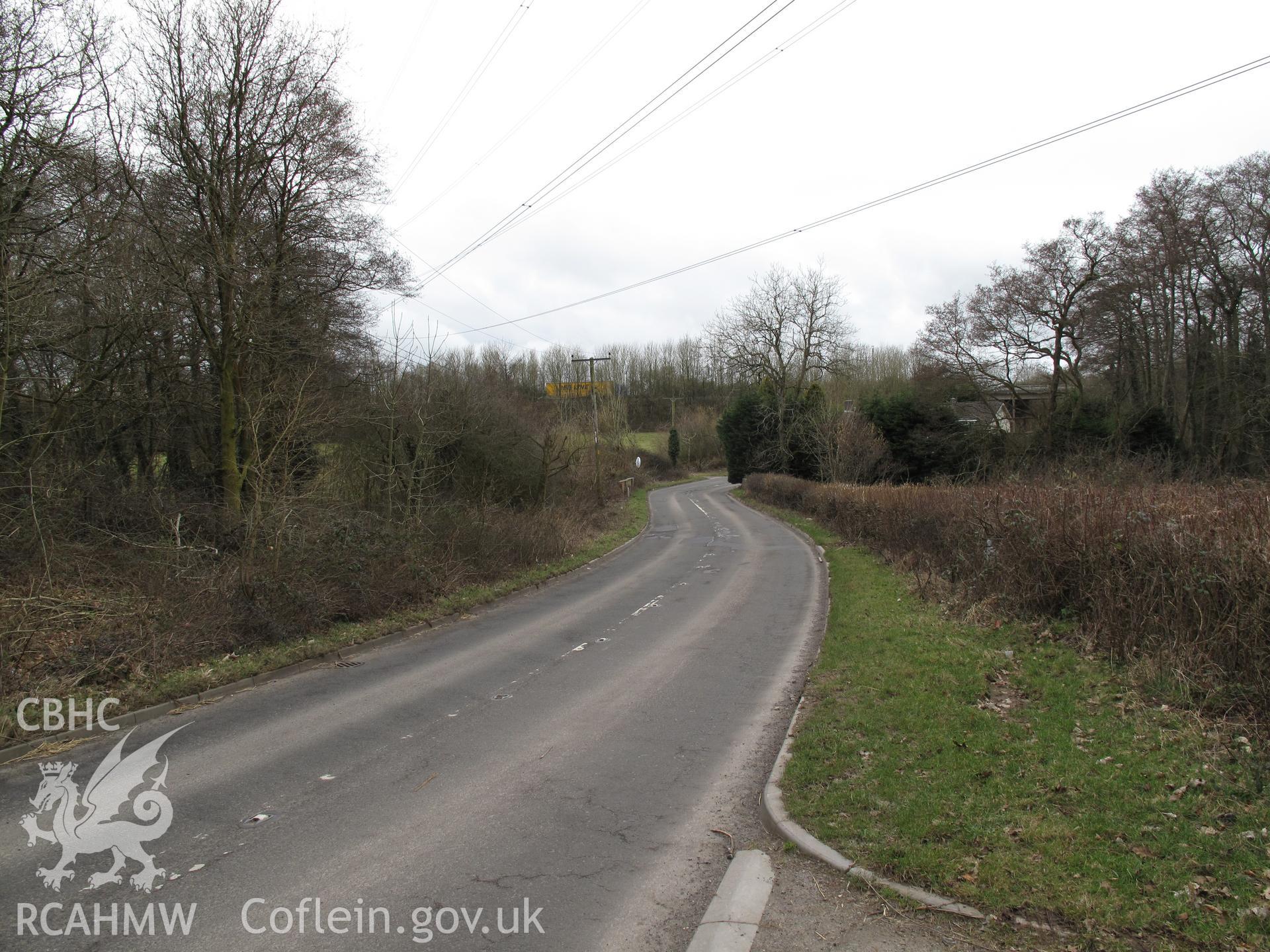 View towards Nant Dowlais bridge, St Fagans battle site, from the northeast, taken by Brian Malaws on 27 February 2009.