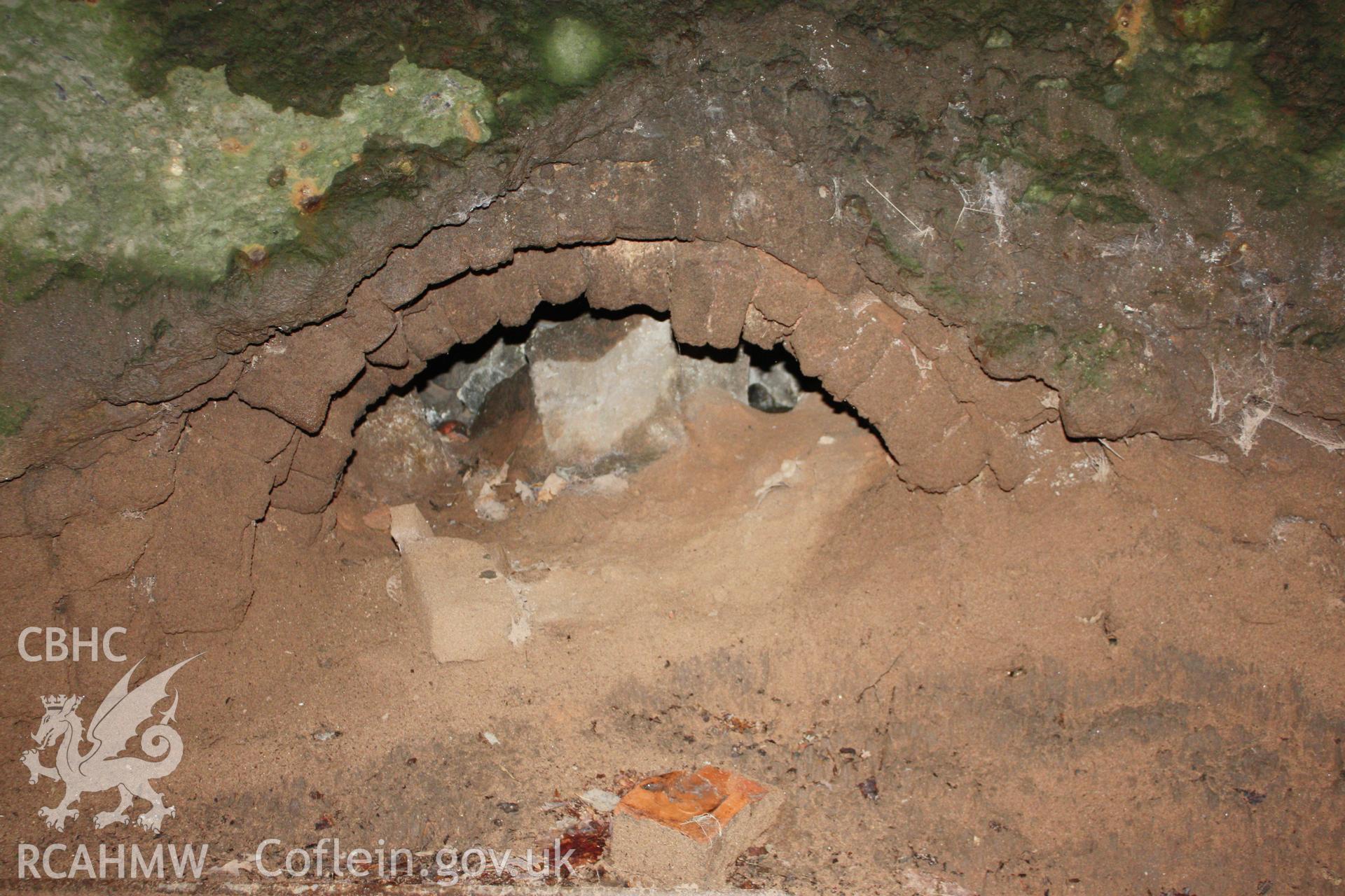 Internal, view of north brick blast arch