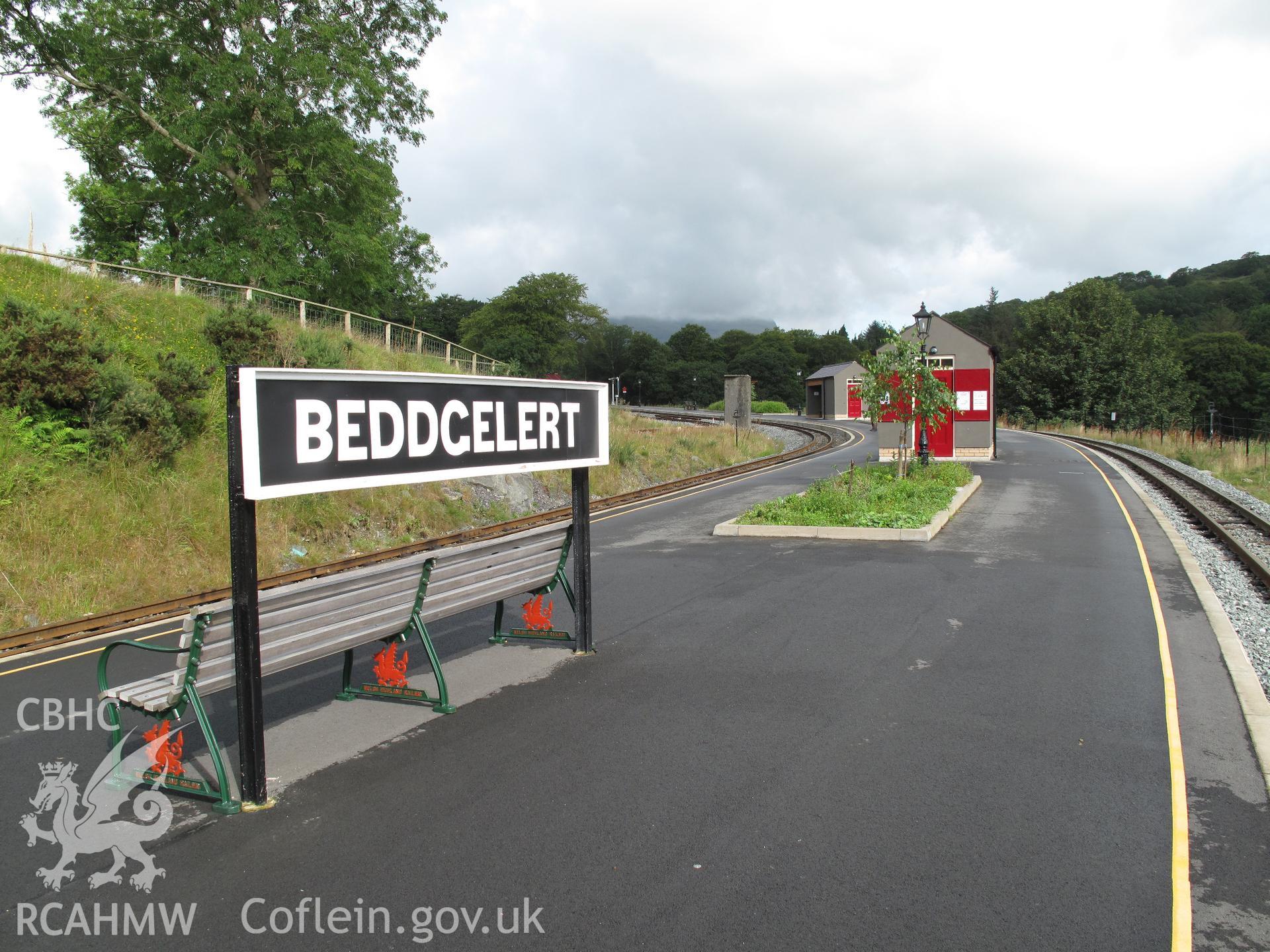 Beddgelert Station, Welsh Highland Railway, from the southeast, taken by Brian Malaws on 06 August 2009.