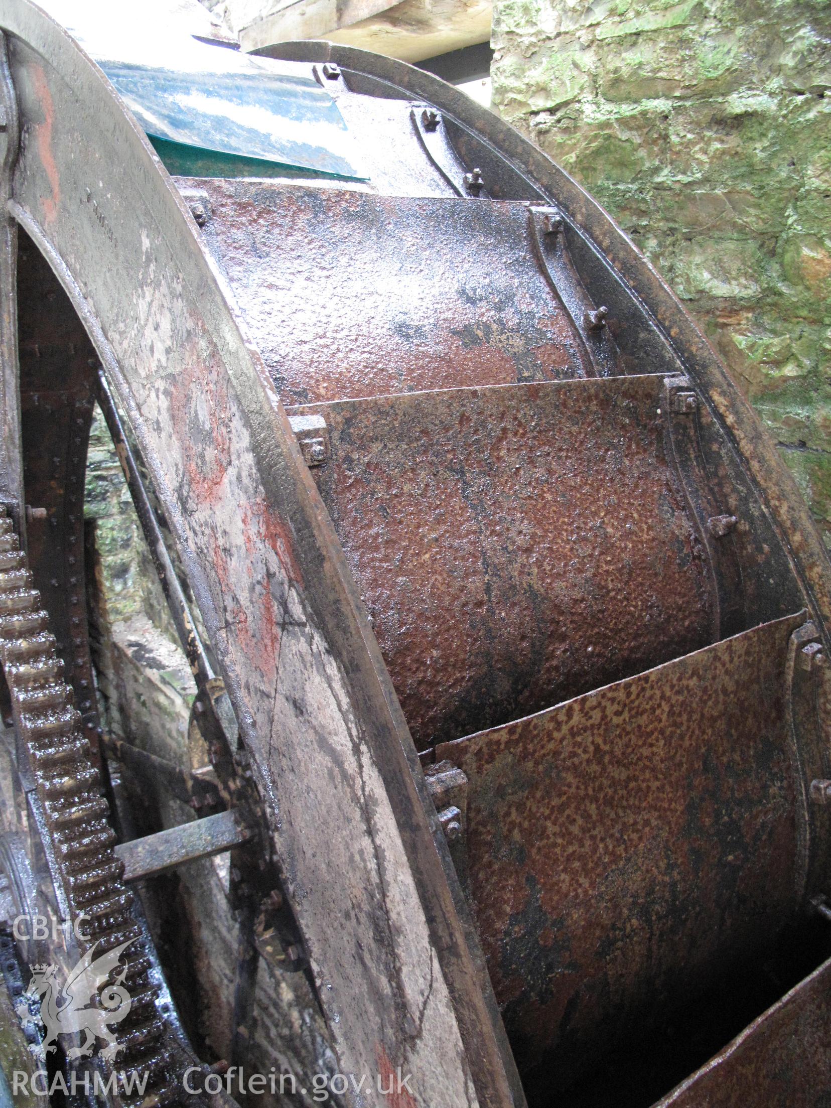 Dynefwr Park Pumping House, Llandeilo, showing detail of waterwheel, taken by Brian Malaws on 24 April 2010.