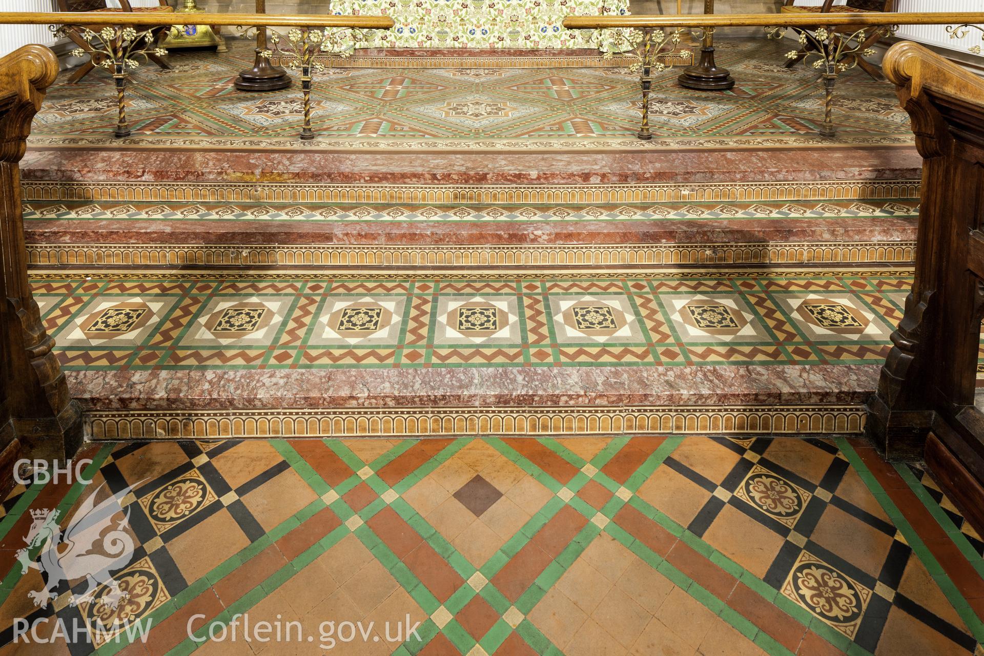 Tiled floor in chancel