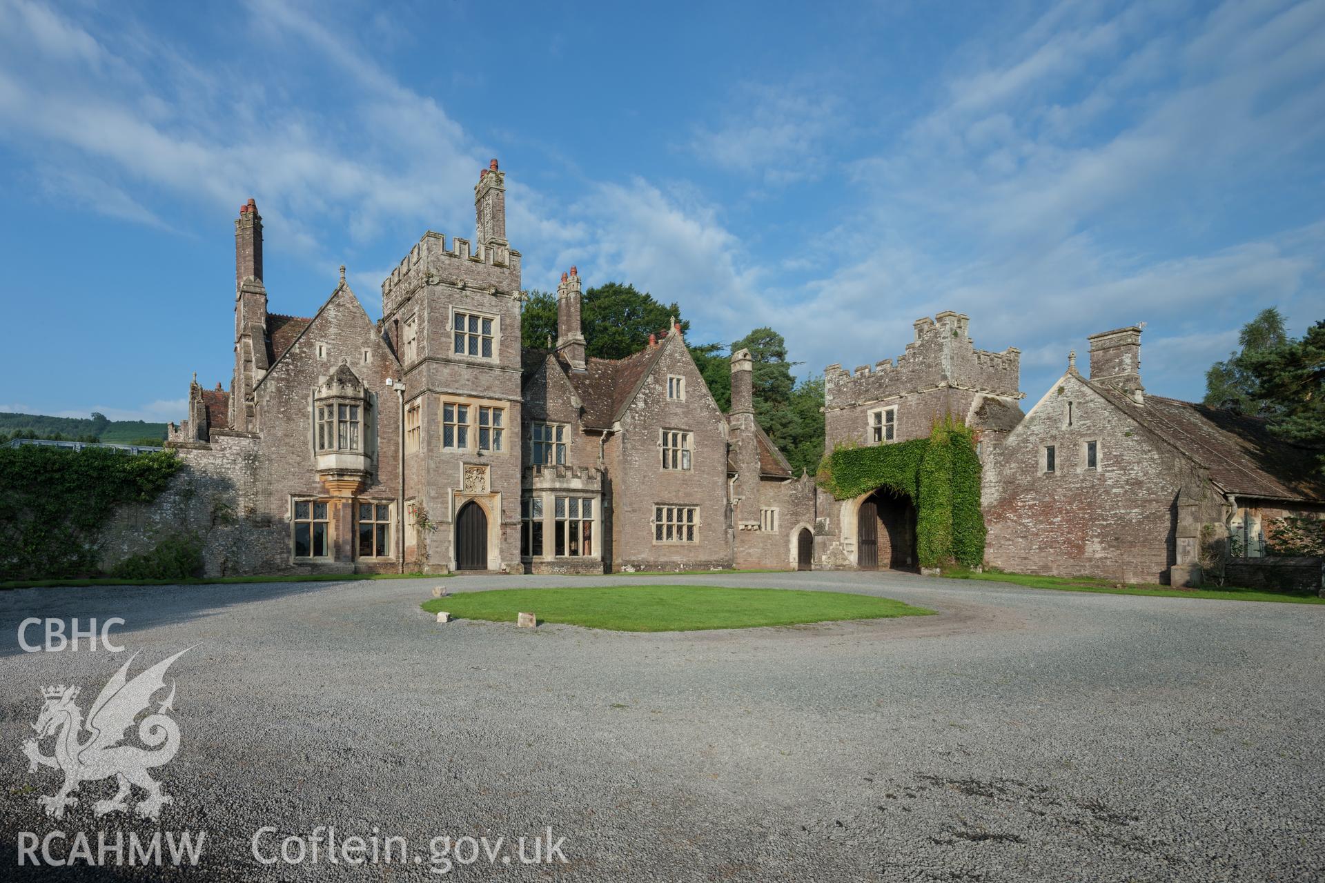 View from the northeast, including stables.