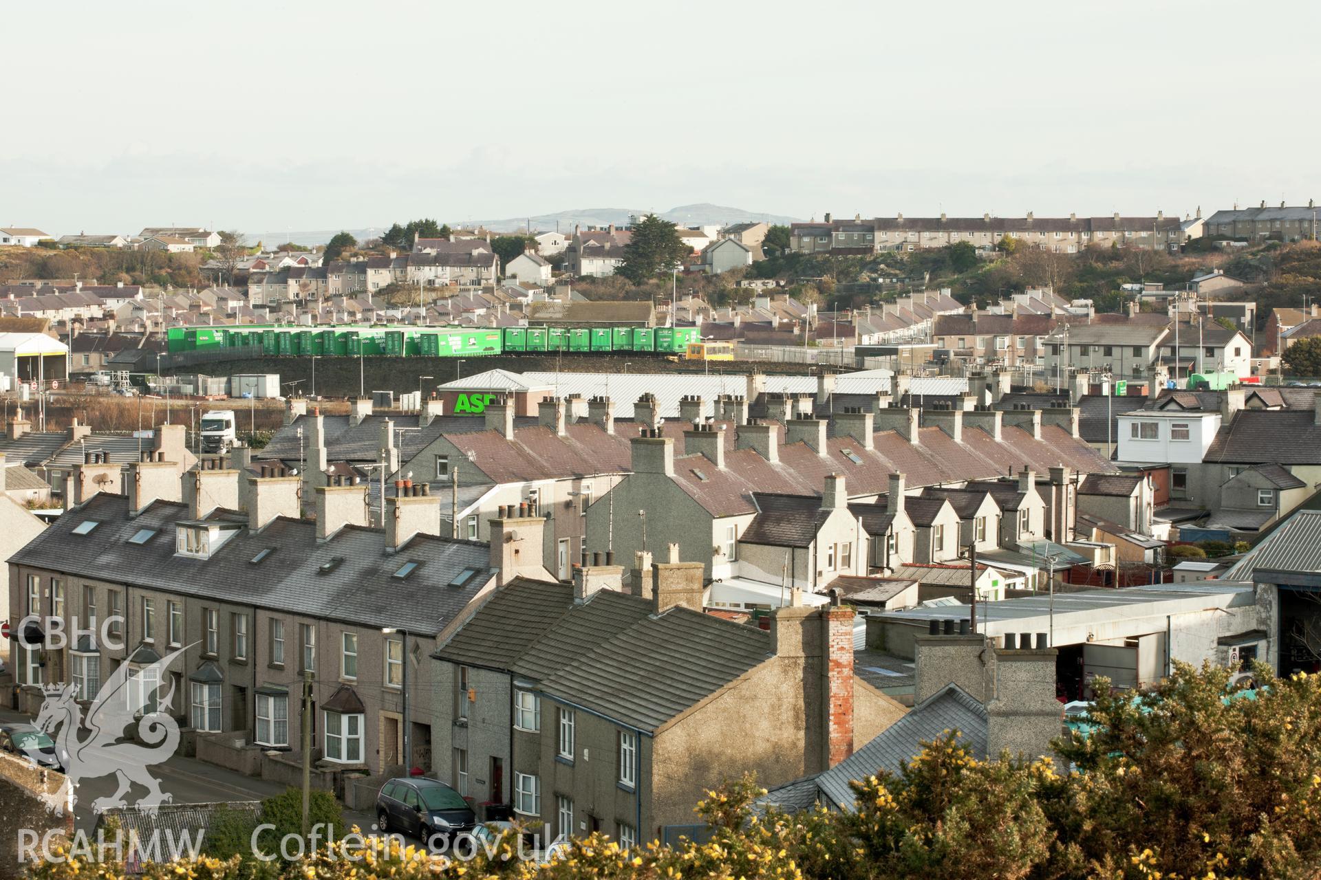 The eastern housing developments, viewed from the west.