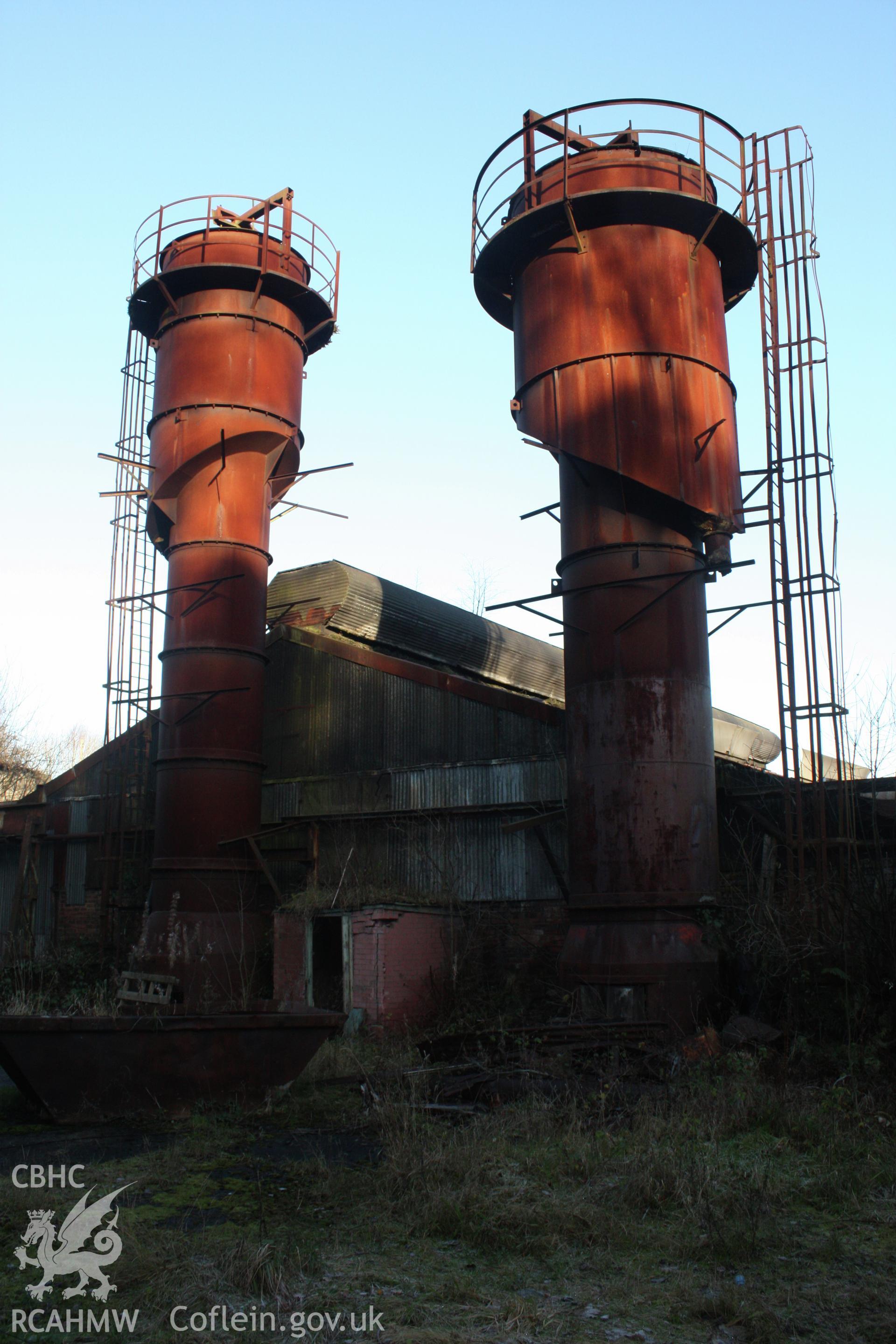 External, west elevation showing smelting stacks