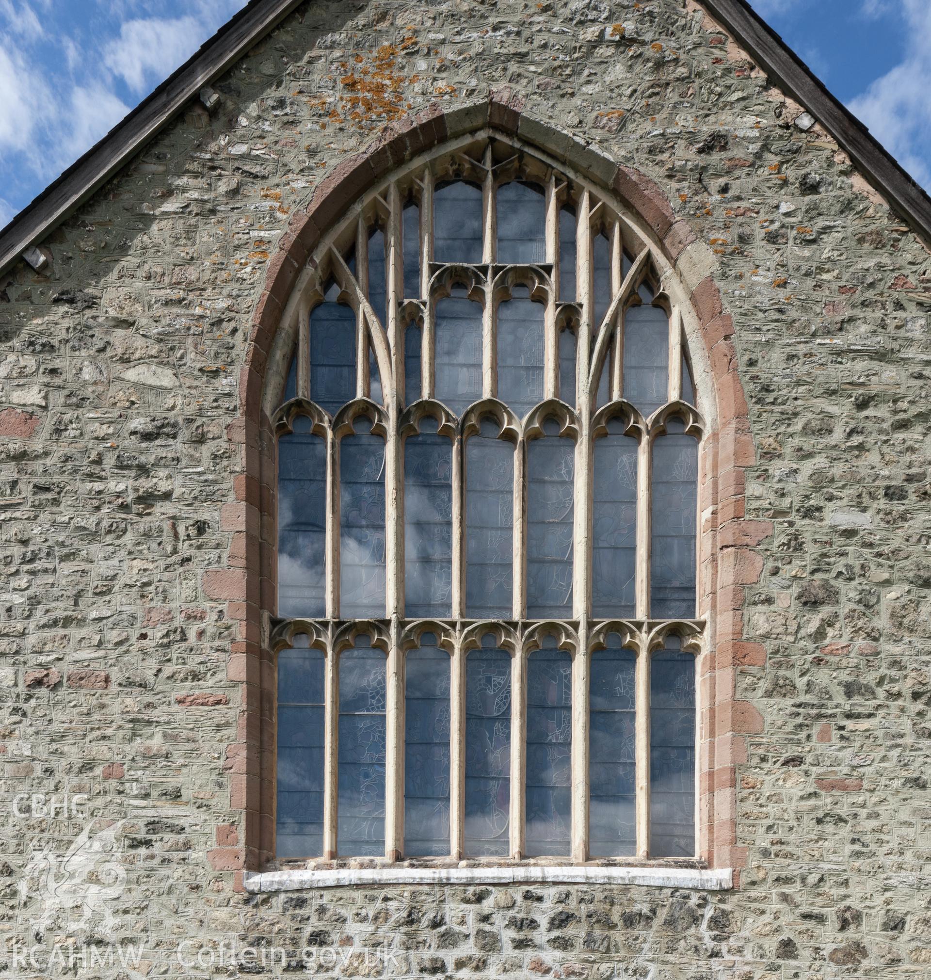 Exterior view of window at St. Nicholas's Church, Montgomery. Photographed by Iain N. Wright in 2012.