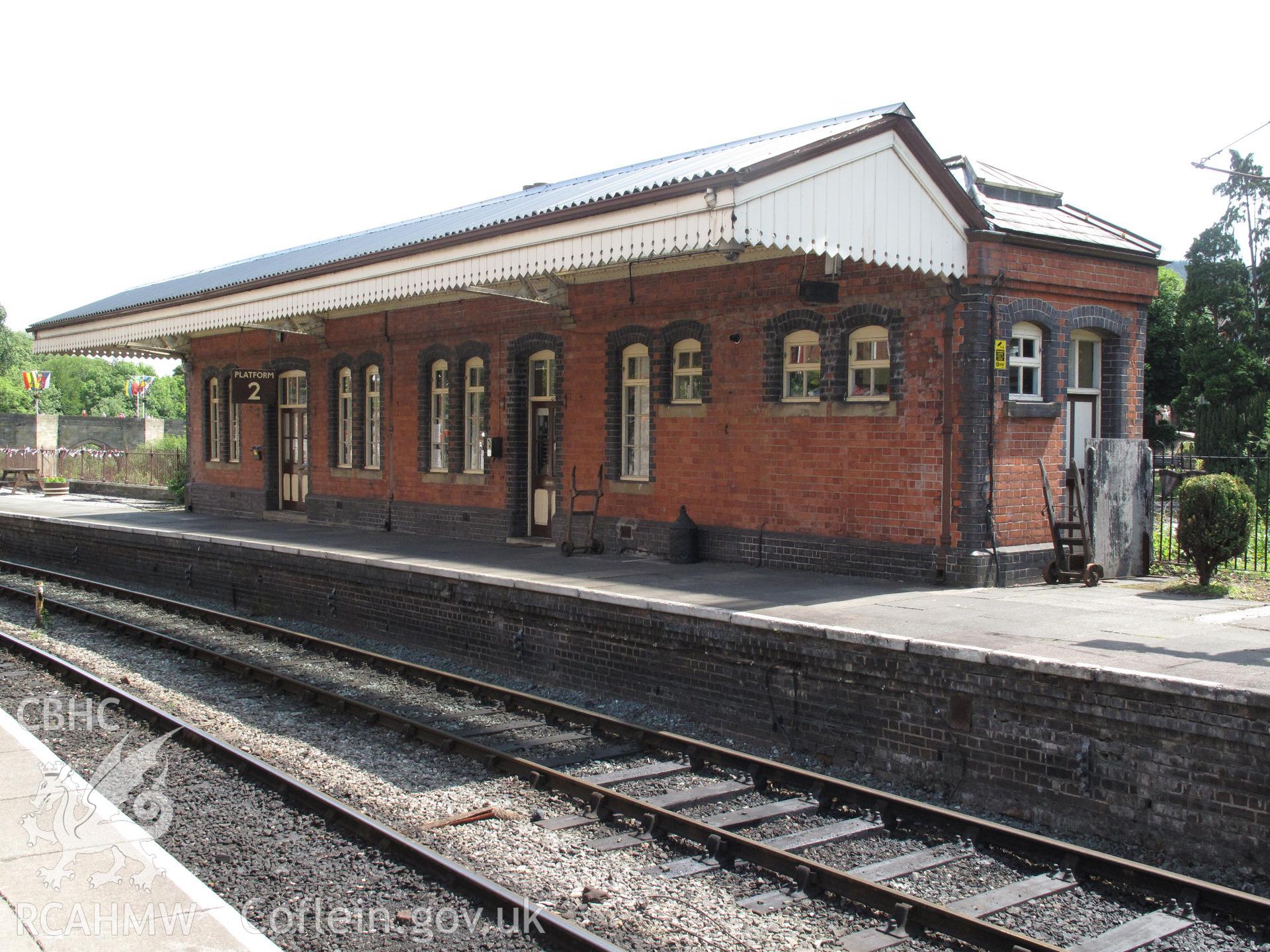 Down platform building, Llangollen Railway Station, from the northwest.