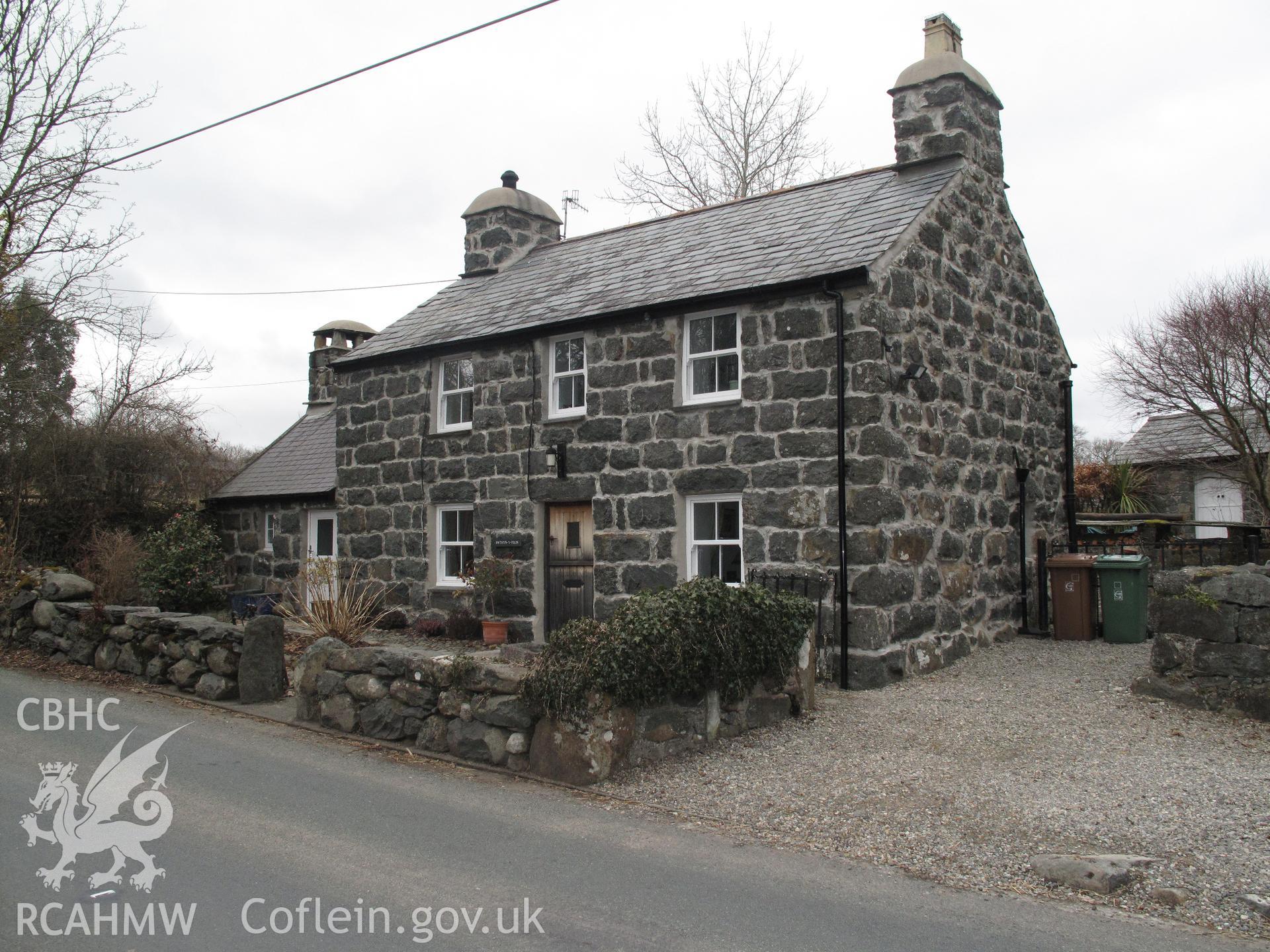 Melin Rhyd-y-benllig Mill Cottage from the southeast, taken by Brian Malaws on 13 March 2010.