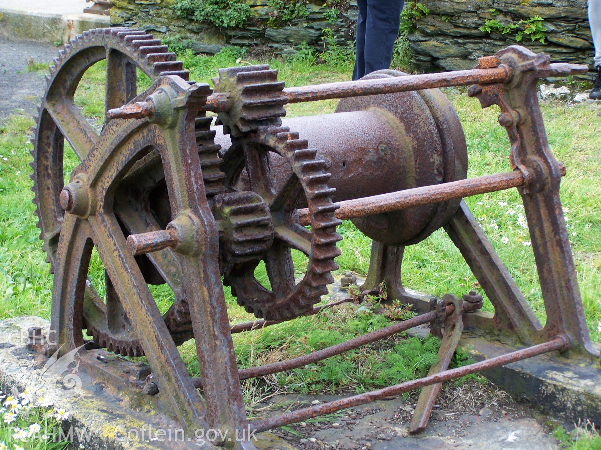 One of the winches which helped to move the baulks into place.