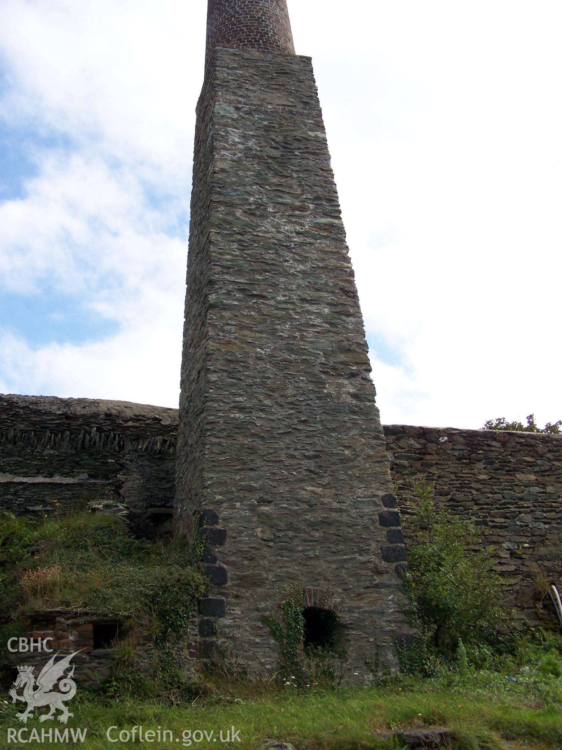 View of the northern face of the chimney.