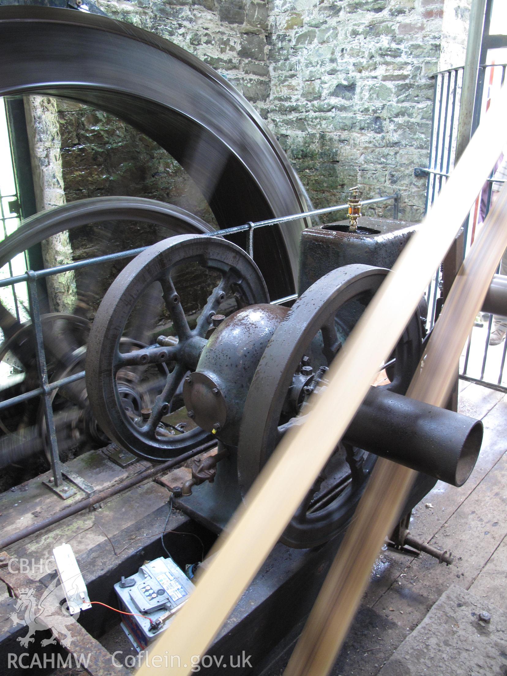 Dynefwr Park Pumping House, Llandeilo, showing Blackstone engine, taken by Brian Malaws on 24 April 2010.