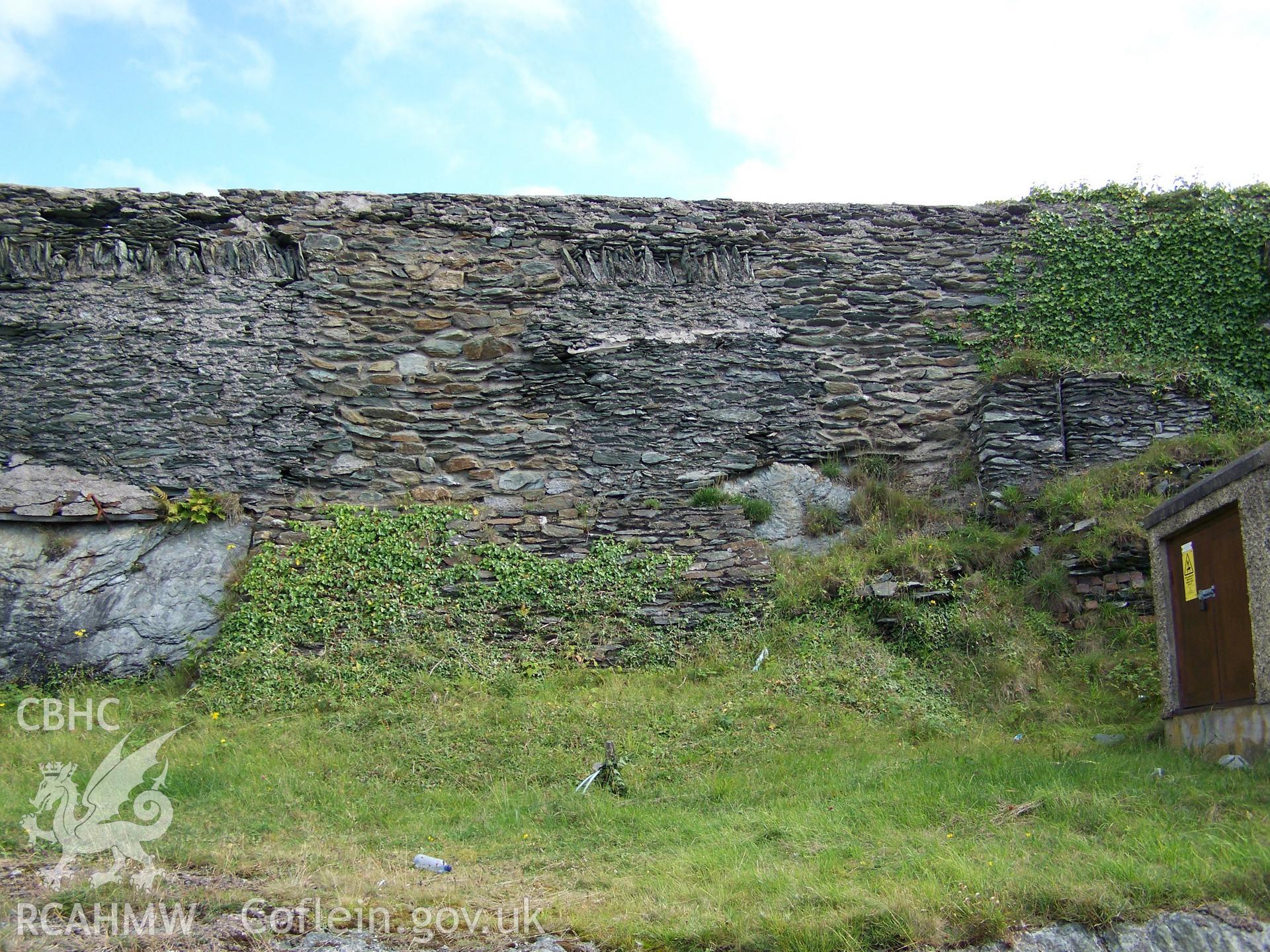 View of a section of wall (northern face) showing former gaps and rebuilding.