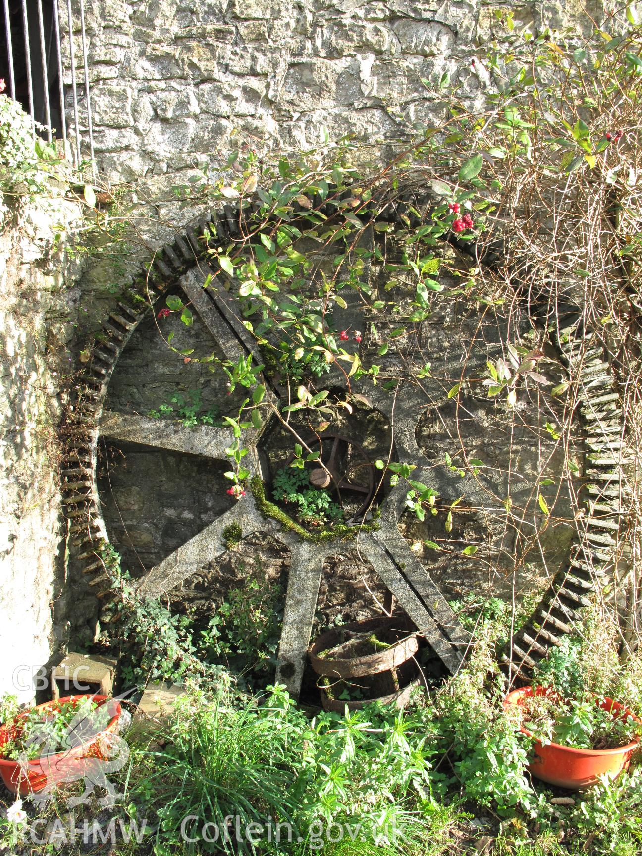 Detail of old pit wheel at Llanvithyn Corn Mill.