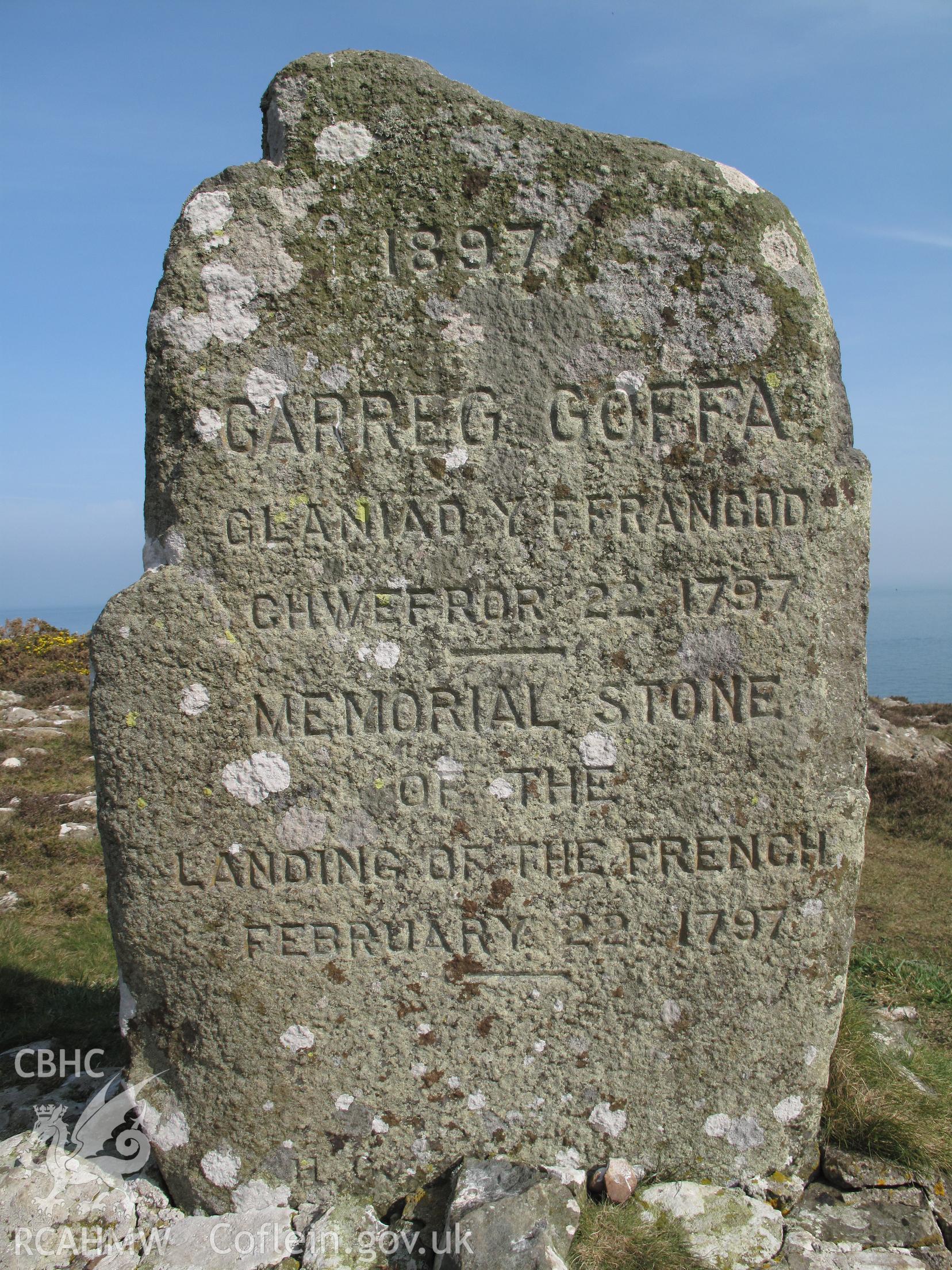 View of Carreg Goffa from the south.