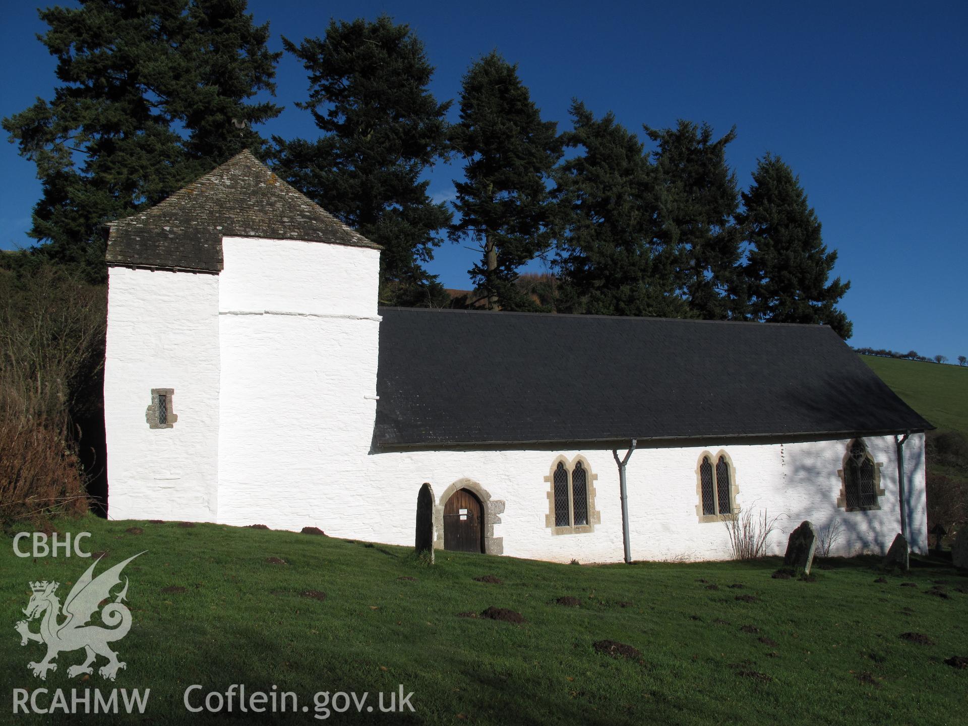 St Mary's Church, Pilleth, from the southwest, taken by Brian Malaws on 15 November 2010.