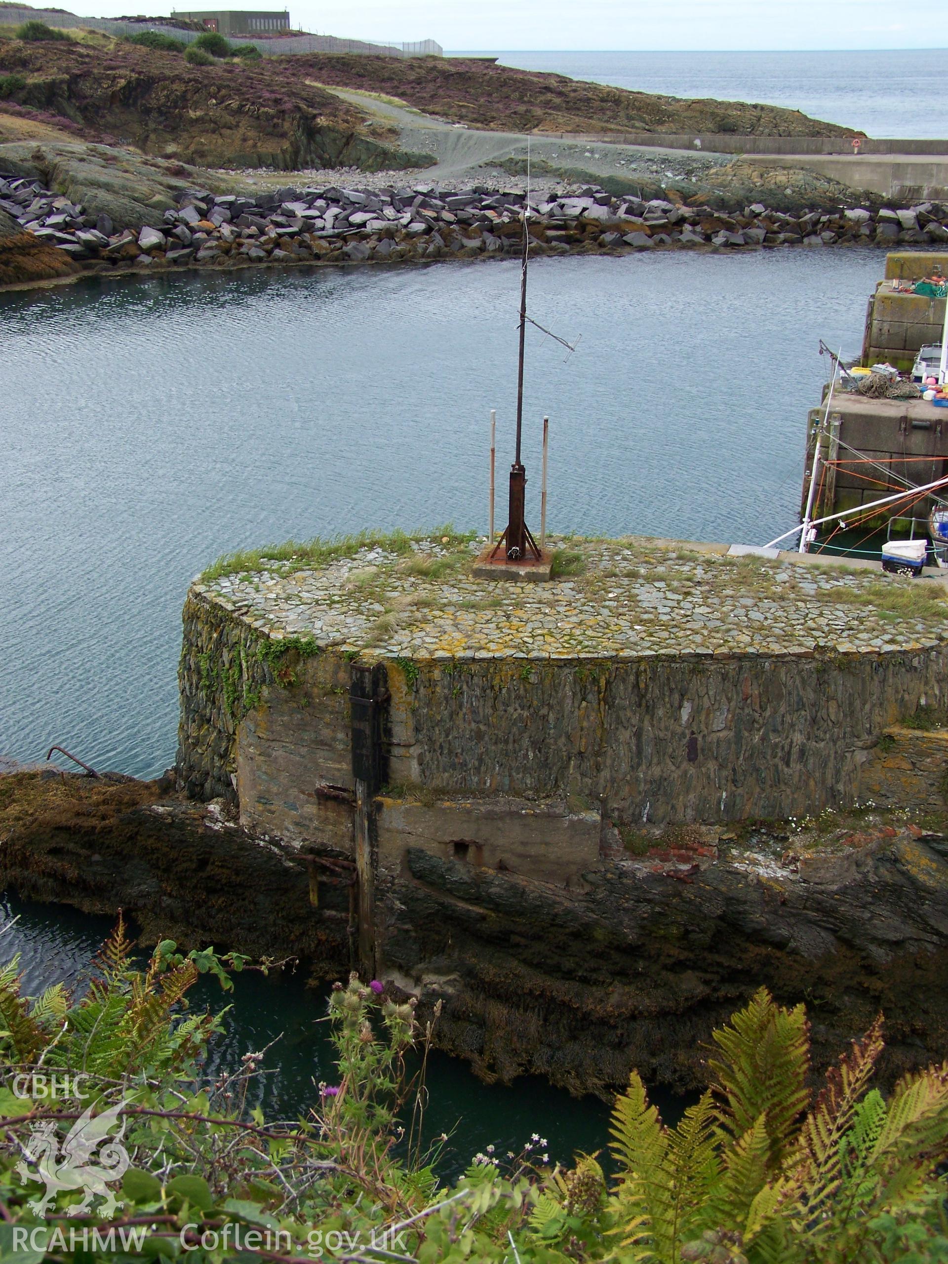 The northern wall of the dry dock showing the fomer position of the gate.