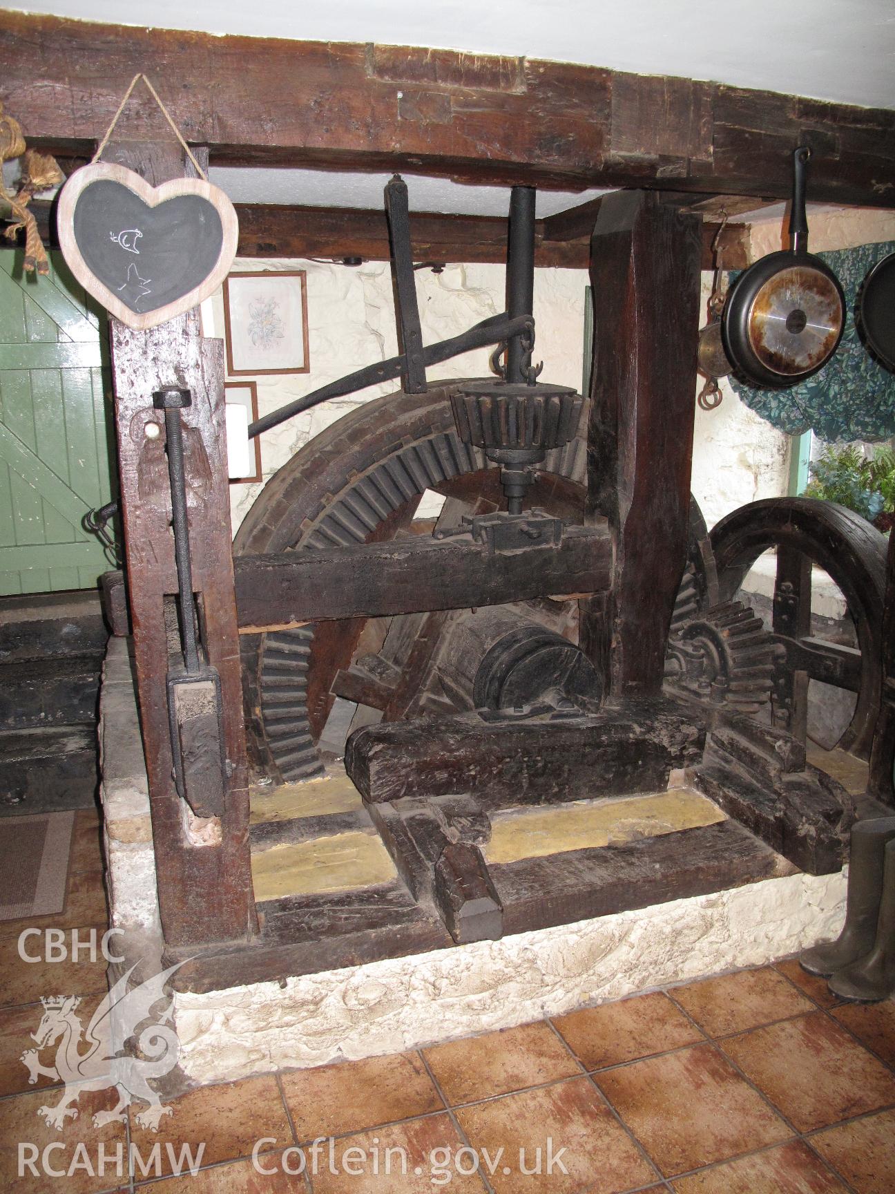 Hurst frame and gearing, Llanvithyn Corn Mill.